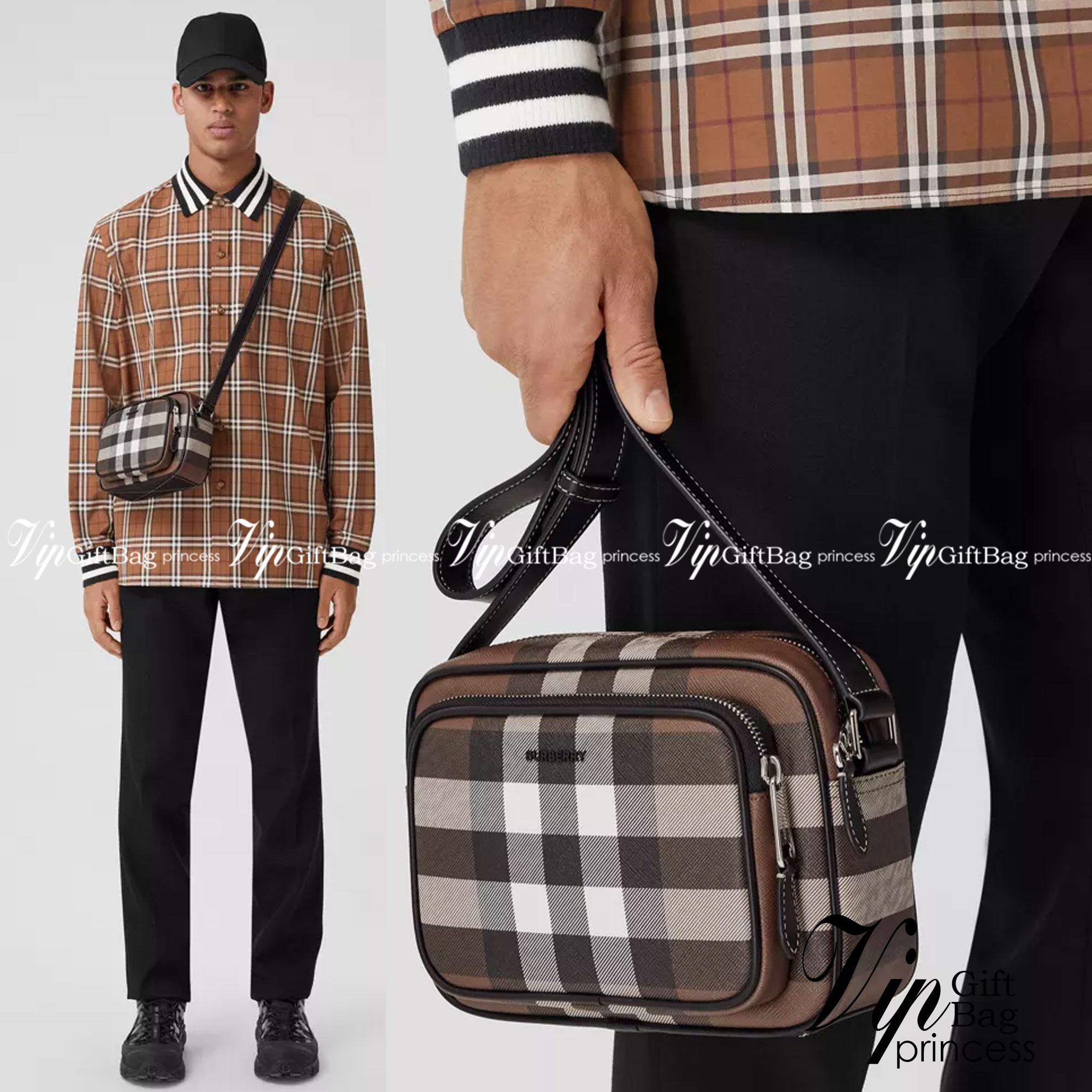 Burberry Vintage Check And Leather Crossbody Bag / Burberry Check Crossbody รุ่นใหม่ล่าสุด คุณผู้ชายช็อปด่วนค่า 🇬🇧 NEW ARRIVAL วัสดุ CANVAS อยู่ทรง ด้านหน้มีช่องซิปใส่ของหนึ่งช่อง ช่องหลักปิดเปิดด้วยซิป Rare items เด็ดๆแบบนี้ห้ามพลาดน้าาา