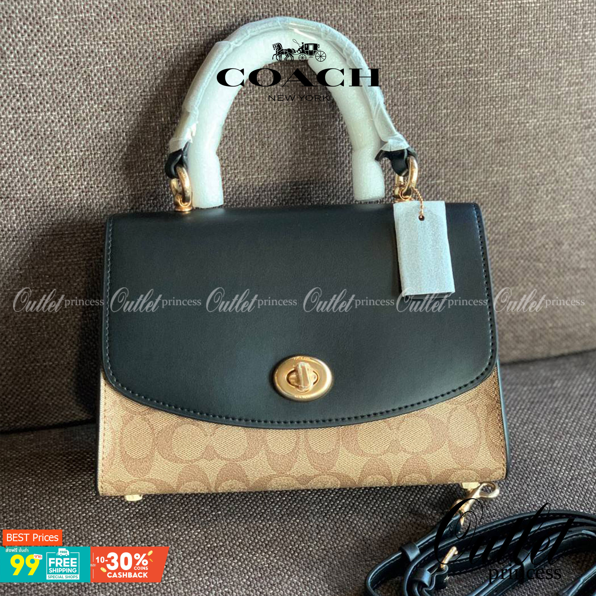 สวย หรู ดูดี รุ่นนี้กัยเลยค่า!! COACH TILLY TOP HANDLE SATCHEL IN SIGNATURE ((76620)) พร้อมส่งความสวย ห้ามพลาดค่ะ! กระเป๋าหิ้ว//คล้องมือ//สะพายข้างได้ ทรงสวย หนังแท้เรียบ+ลายCได้สวยงามค่ะ เปิดปิดกระเป๋าแบบหมุนล็อค ภายในมีช่องหลักใส่ของ2ช่อง สามารถใส่กระเป