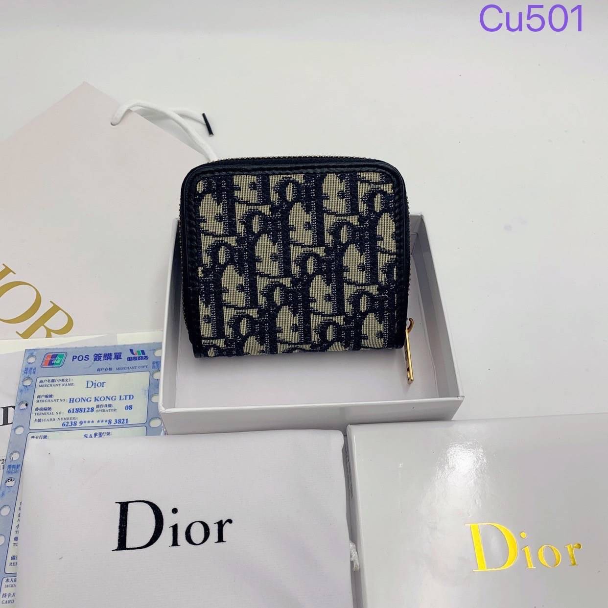 DIOR Compact Zipped Wallet jacquard leather / DIOR Card Holder กระเป๋าสตางค์แบรนด์หรู ซิปรอบ ใส่บัตร ใส่ธนบัตรได้ ครบจบในใบเดียว พร้อมส่งที่ไทย ภาพสินค้าถ่ายจากงานขายจริง ใช้งานต่างประเทศได้