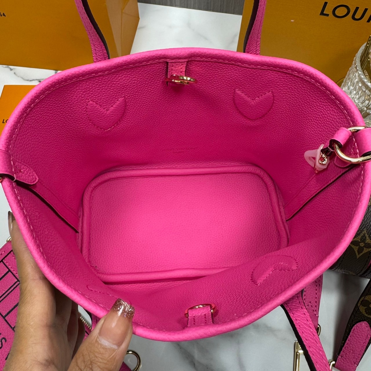 เกรดเทพ Top ORI | LV Neverfull Bandoulière Inside Out BB Bag กระเป๋าทรงโท้ทไซส์เล็ก พร้อมใบลูก กลับใช้งานได้ 2 ด้าน เกรดดีสุด หนังแท้ แคนวาสแท้