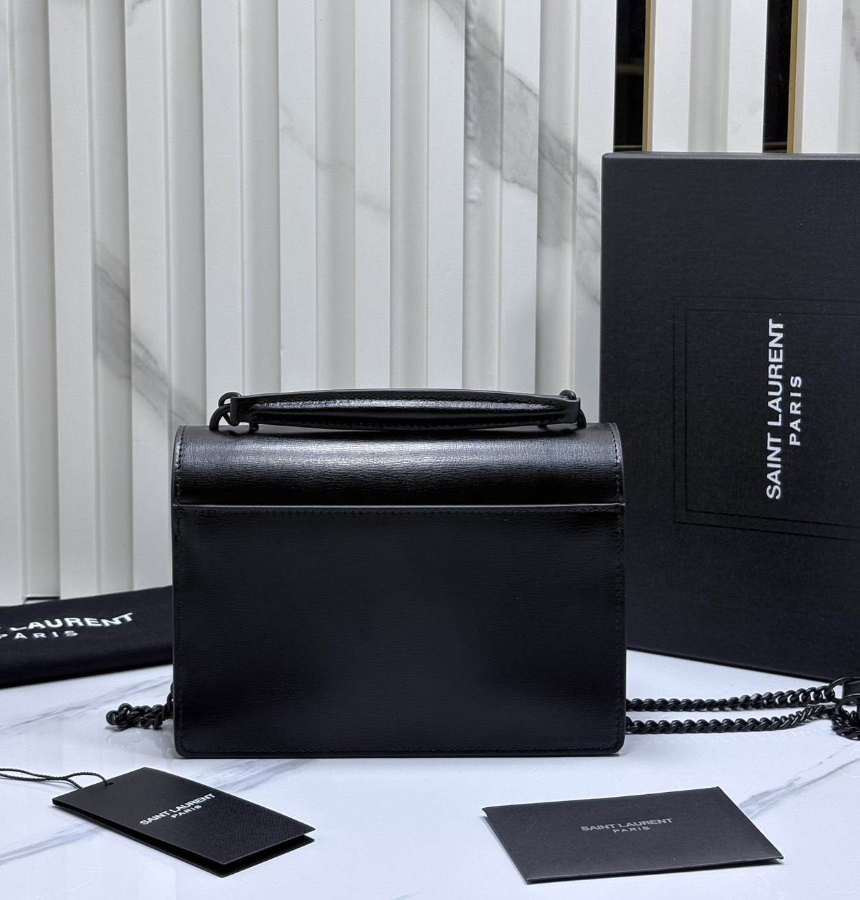 ORI หนังแท้ | YSL Sunset medium in smooth leather กระเป๋าสะพายข้างดีไซน์เรียบหรู โลโก้สวยโดดเด่น ไอเท็มขึ้นแท่น the best seller!!