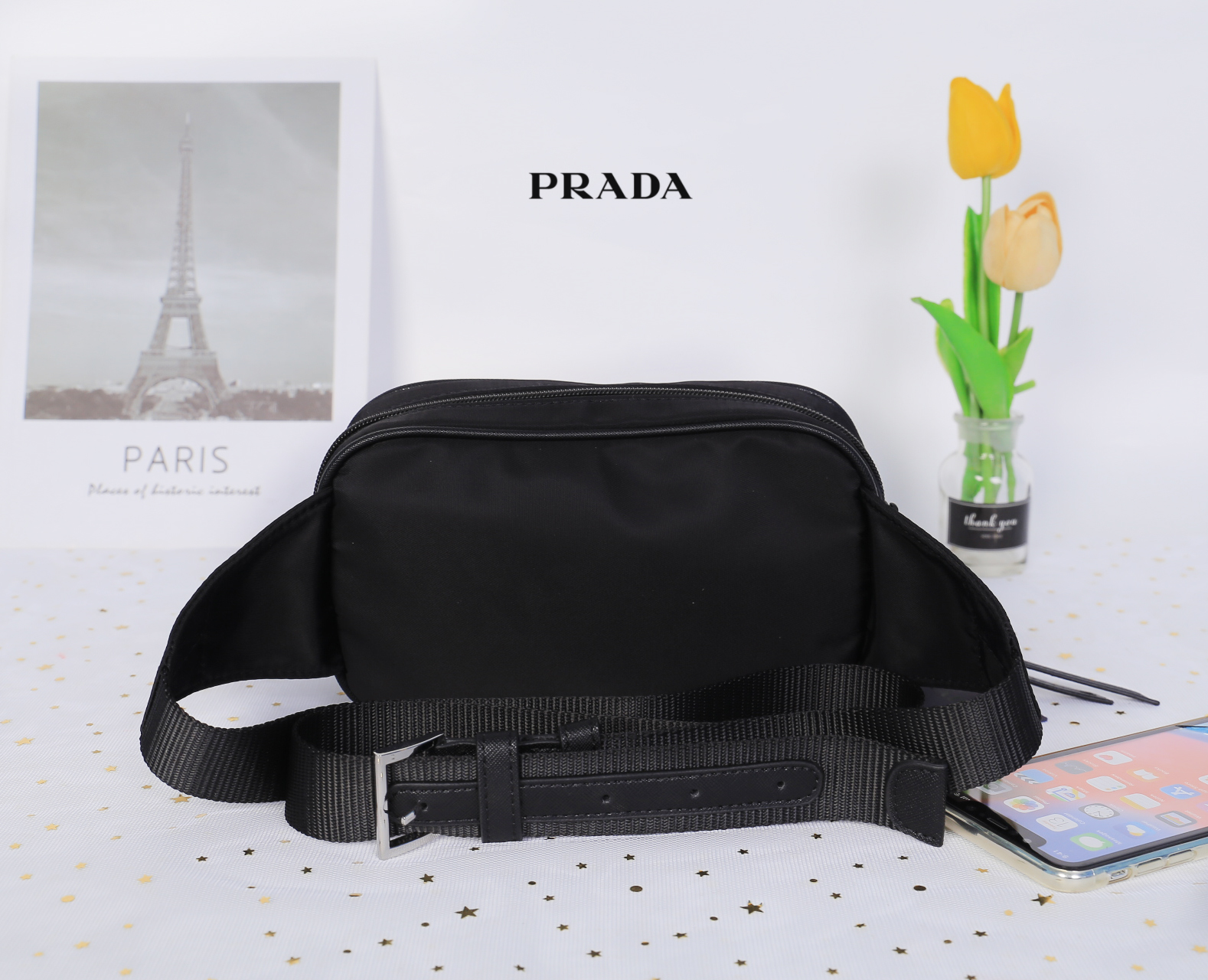 PRADA Nylon belt bag Black กระเป๋าคาดอก หรือสะพายไหล่ รุ่นนี้สายยาวคนตัวใหญ่คาดอกได้แน่นอนเลยค่ะ