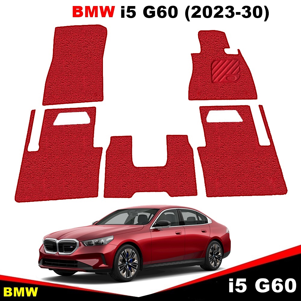 พรมดักฝุ่นไวนิล BMW i5 G60 (ปี 2023-2030) พรมดักฝุ่นในรถ เข้ารูป 5ชิ้น