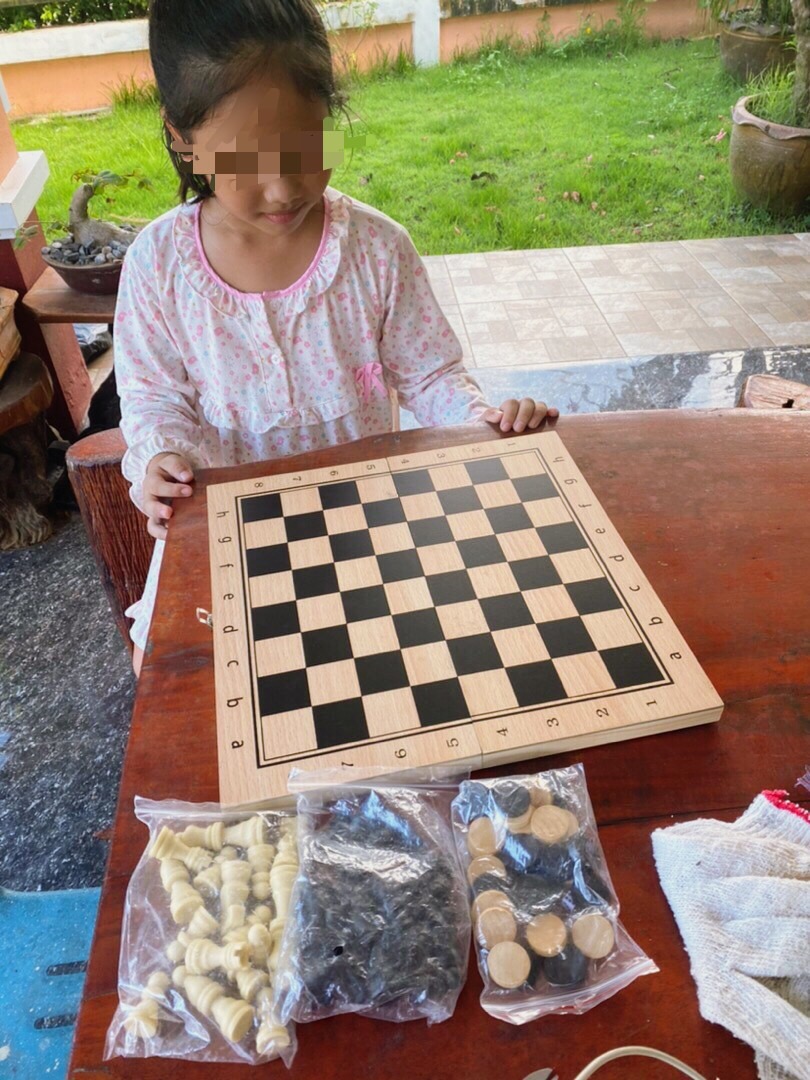 ชุด3IN1หมากรุกสากลกระดานไม้รุ่นประหยัด