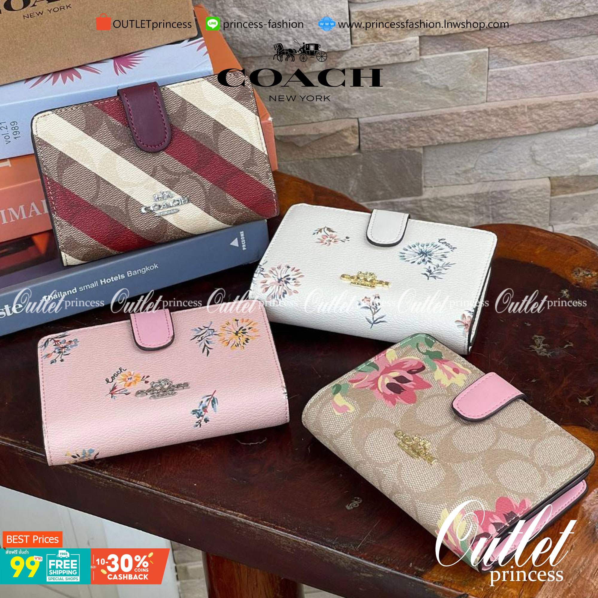 COACH MEDIUM CORNER ZIP WALLET IN SIGNATURE CANVAS กระเป๋าสตางค์ขนาดกลางที่ถือว่าเป็นไอเทม Must Have ของทุกเพศทุกวัยที่ต้องพกติดตัวไว้ตลอดเวลา เพราะนอกจากจะช่วยจัดเก็บเงิน บัตรประชาชน บัตรเครดิตและต่าง ๆ ให้เป็นระเบียบเรียบร้อยยังต้องคำนึงถึงประโยชน์ใช้สอ