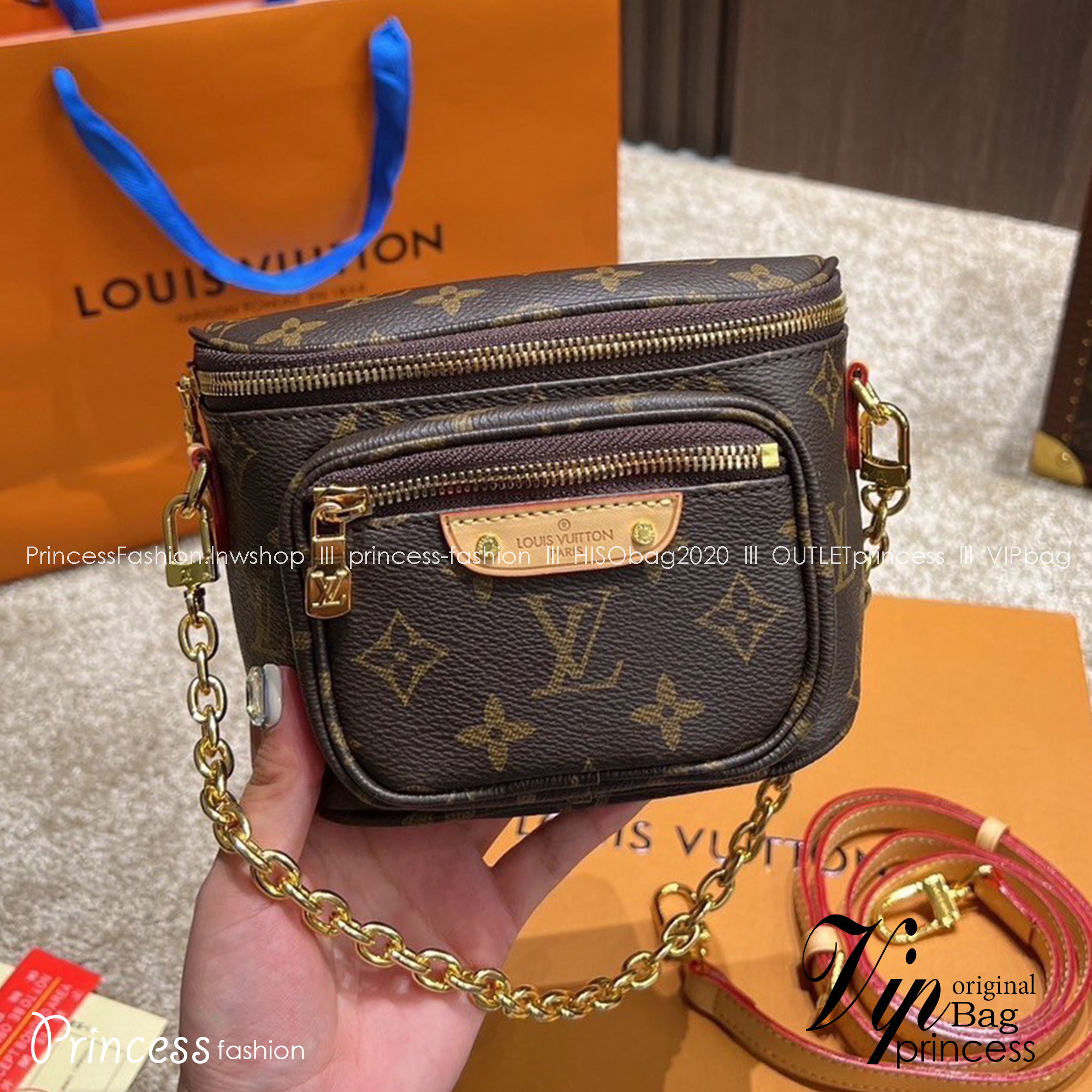 LV Mini Bumbag Monogram / LV BAG พร้อมส่ง กระเป๋าสะพายไซส์มินิ มาพร้อมสายโซ่และสายหนังถอดได้ แบบคาดอก คาดเอว สะพายข้างได้ ราคาสุดคุ้มที่ไม่อยากให้พลาดน้า รีบสวยก่อนใครได้เลย