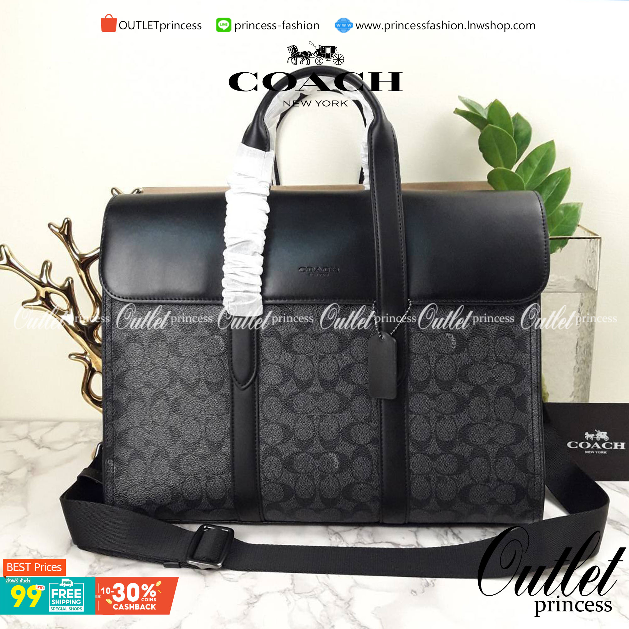 COACH METROPOLITAN PORTFOLIO IN SIGNATURE CANVAS (COACH 39775)🍁 เอาใจสาย smart กับรุ่นยอดฮิต ใช้งานได้ลงตัวสุดๆ ถือว่าเป็นอีกรุ่นที่ถามกันเข้ามาเยอะมากๆ และใช้งานได้ครบฟังก์ชั่นจริงๆ >>วัสดุแคนวาส สลับหนังแท้ หนังคุณภาพมากๆ มีสายสะพายยาว ถอด