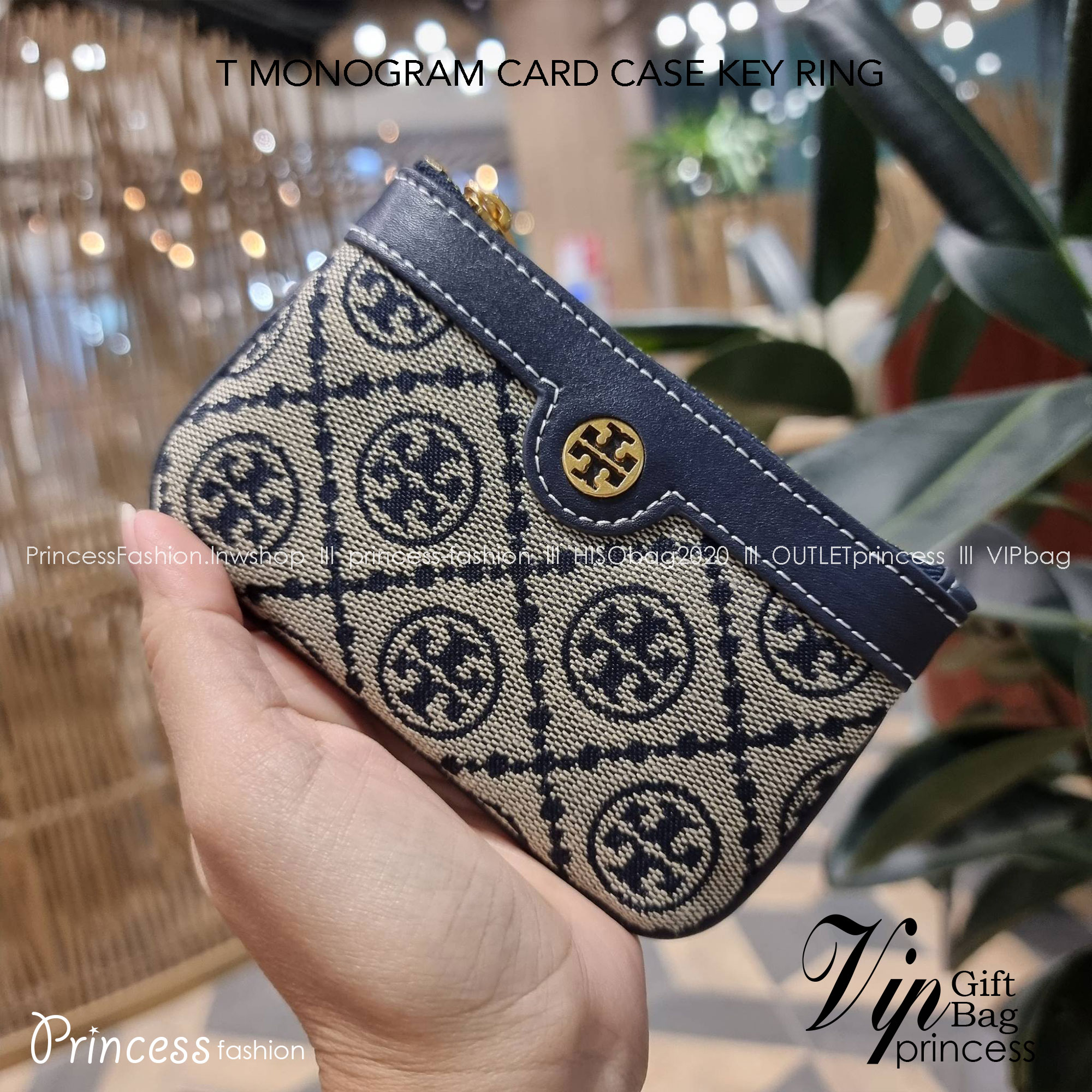 TORY BURCH T MONOGRAM CARD CASE KEY RING ใหม่ล่าสุด กับกระเป๋าเอนกประสงค์สำหรับถนอมบัตร น่ารัก คิ้วท์ๆ ใบจริงน่าใช้มาก