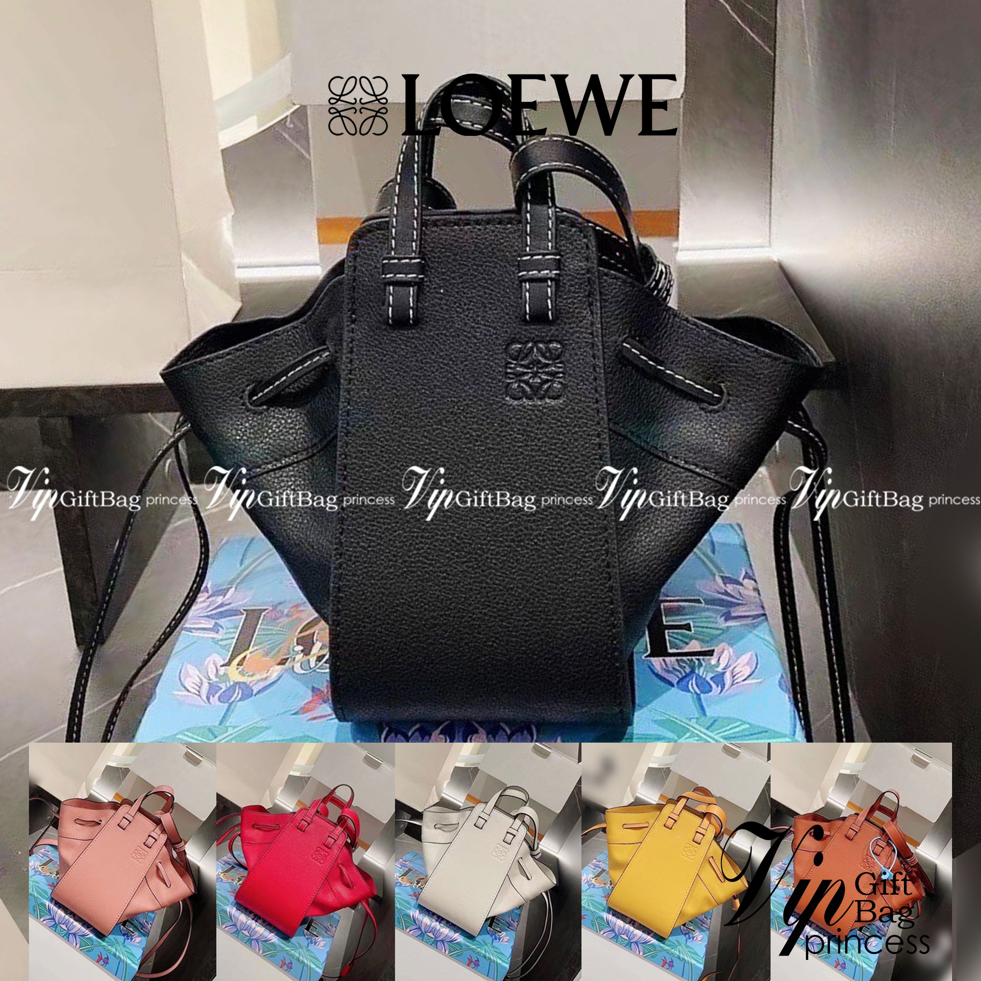 Loewe Small Hammock Leather Bag พร้อมส่ง 6 สี กระเป๋าถือหรือสะพาย รุ่น Rare items สุดๆ วัสดุหนังแท้ Calfskin หนังสวยดีไซน์มีเอกลักษณ์ ใบขนาดกำลังดี น้ำหนักเบา สามารถปรับได้หลายทรง ด้านข้างมีซิปปรับขยายได้ ภายในโล่งกว้าง ใส่กระเป๋าสตางค์ กล้อง มือถือ ของใช