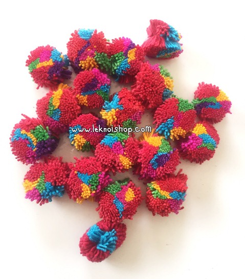 ปอมปอมลูกด้าย คละสี (10 ลูก) SP 00002
