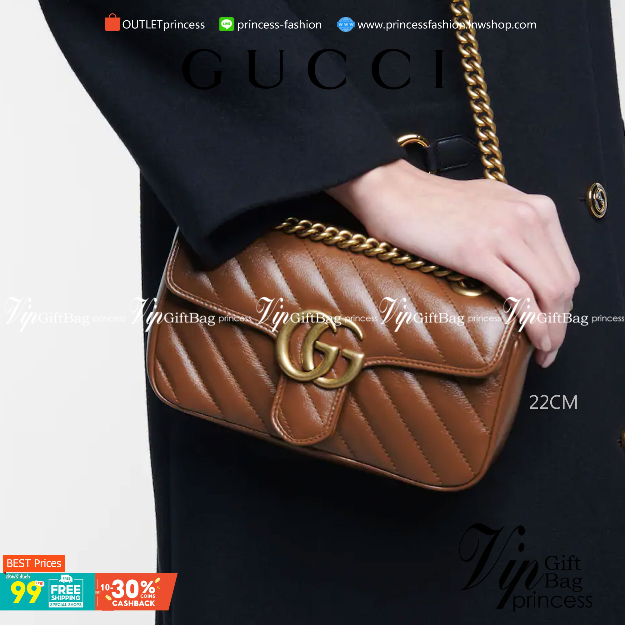 VIP 】หนังแท้ GUCCI GG Marmont brown leather shoulder bag ราคานี้หนังแท้คือคุ้มมากเลยค่าสาวๆ มี 2 ขนาด ปังไม่ไหว สีสวยมากกกก ต้องจัดแล้วน้าา ยกระดับความหรูให้กับตัวเองกันหน่อย ด้วยกระเป๋ารุ่นนี้!! ครอสบอดี้ที่ดีไซน์หรู อัพเลเวล ในราคาที่จับต้องได้ พร้อมเสิ