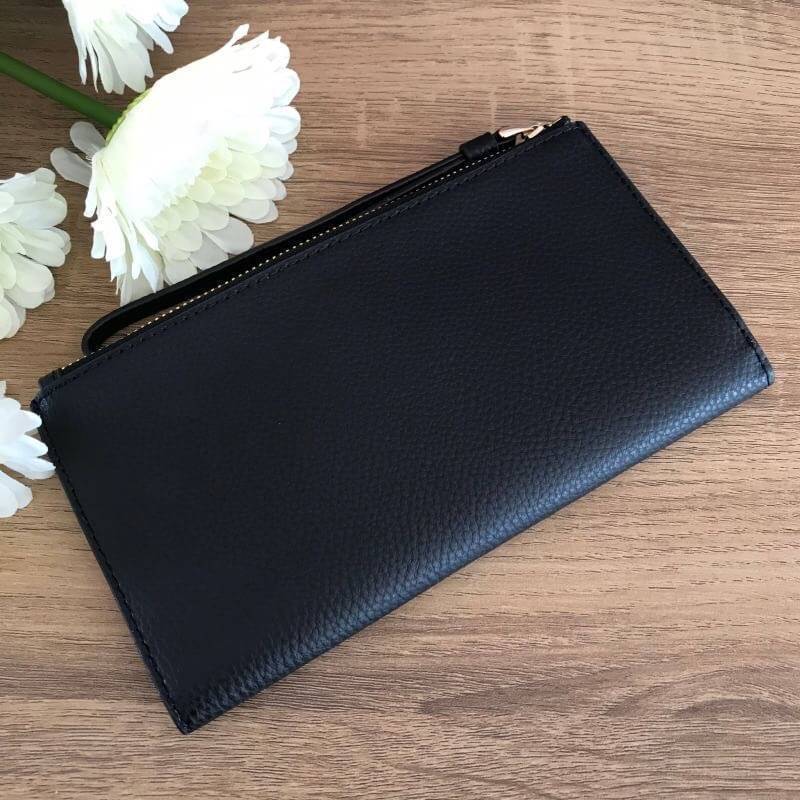 COACH 73156 Pebbled Leather Long Wallet พร้อมส่งสีดำ สีน้ำตาล