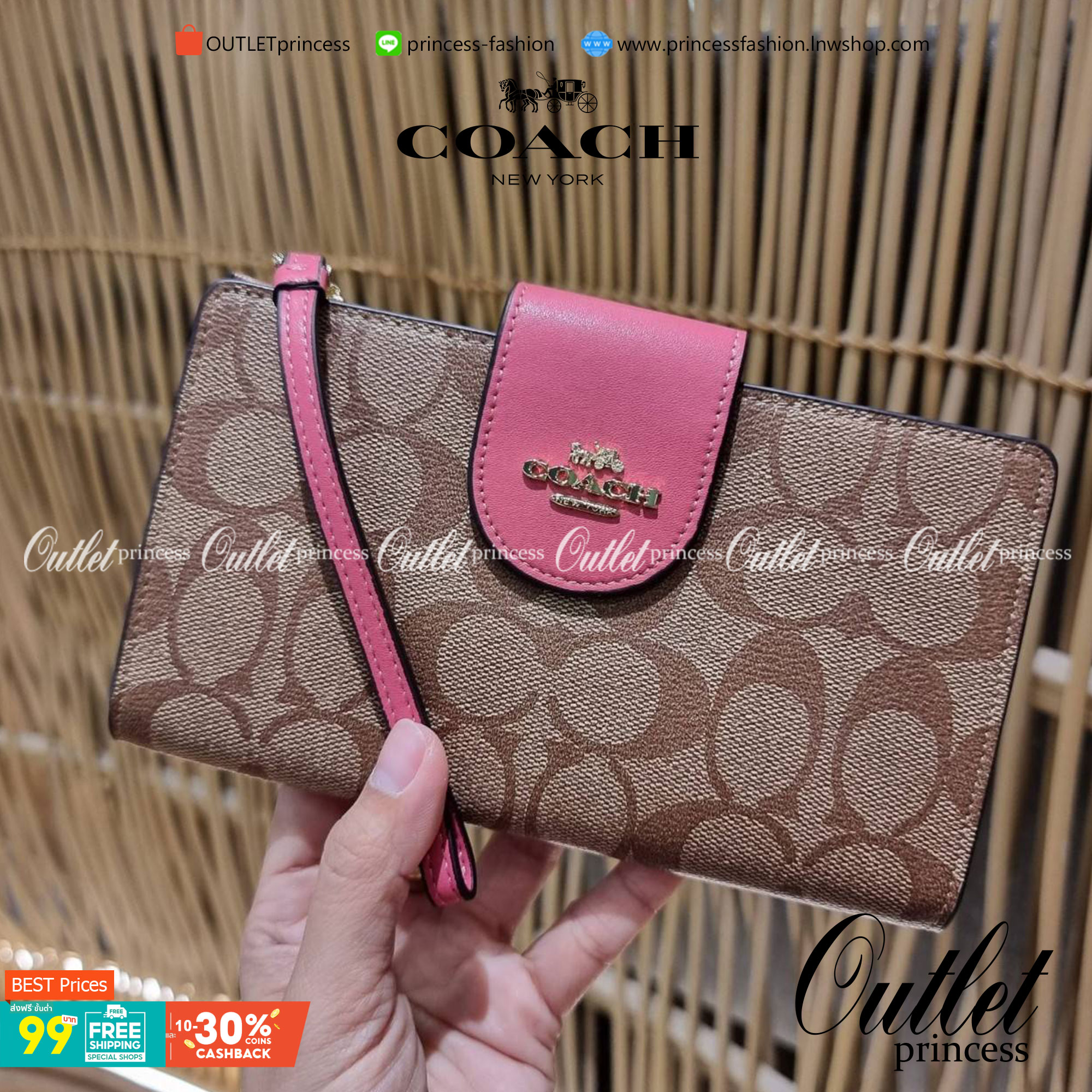 พร้อมส่ง 7 สี COACH C2874 TECH WALLET IN COLORBLOCK SIGNATURE CANVAS จัดให้สีใหม่ก่อนใคร!! ดีไซน์ใหม่ คอลเลคชั่นสวยหรู กระเป๋าสตางค์พร้อมสายคล้องมือ ง่ายต่อชีวิตมากจ้า!! มันดีอะไรเบอร์นี้ ใส่ได้ทั้งบัตร และโทรศัพท์ก็ใส่ได้ทุกรุ่น แถมยังมีช่องซิปแยกไปอีก ช