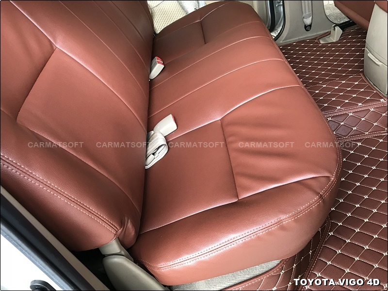 ชุดหุ้มเบาะรถยนต์ VIGO 4ประตู หนังPVC เกรดA หนา1มิล สีน้ำตาลเข้ม