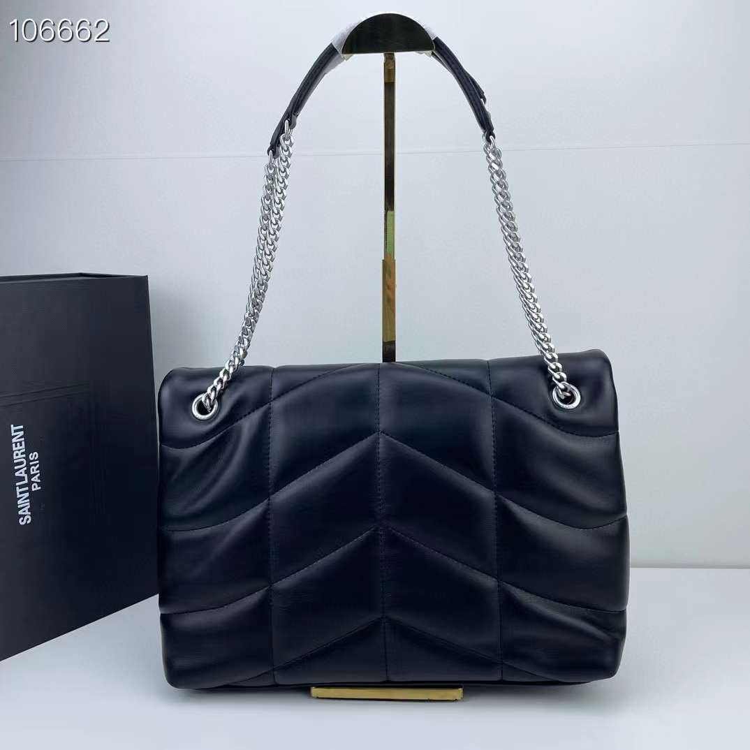 YSL YSL PUFFER SMALL IN NAPPA LEATHER 28cm กระเป๋าสะพาย เกรดหนังสวยเต็มใบ เกรดออริ 1:1 ใช้งานต่างประเทศได้