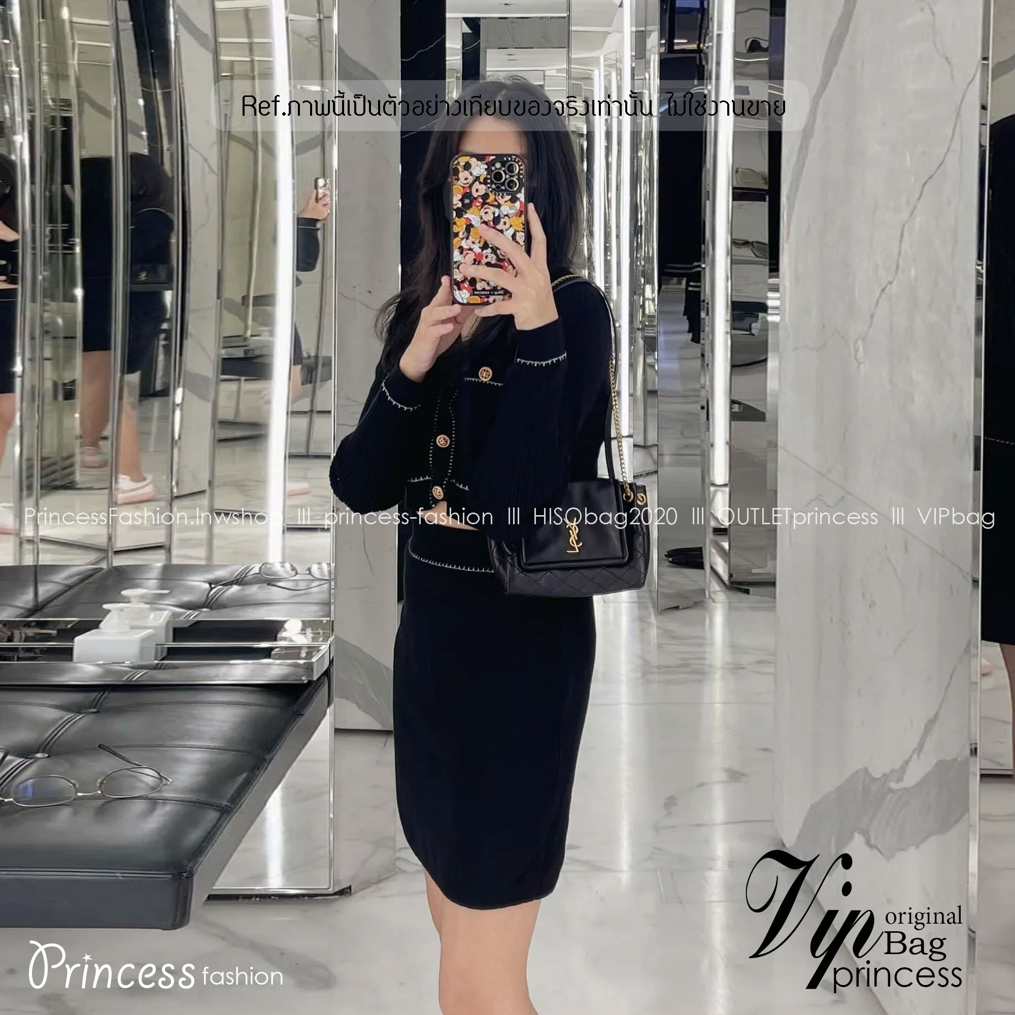 YSL mini nolita Black กระเป๋าสะพายดีไซน์หรูไซส์มินิ เกรดออริ สลับแท้ 1:1 ใช้ต่างประเทศได้ Nolita bag with front flap