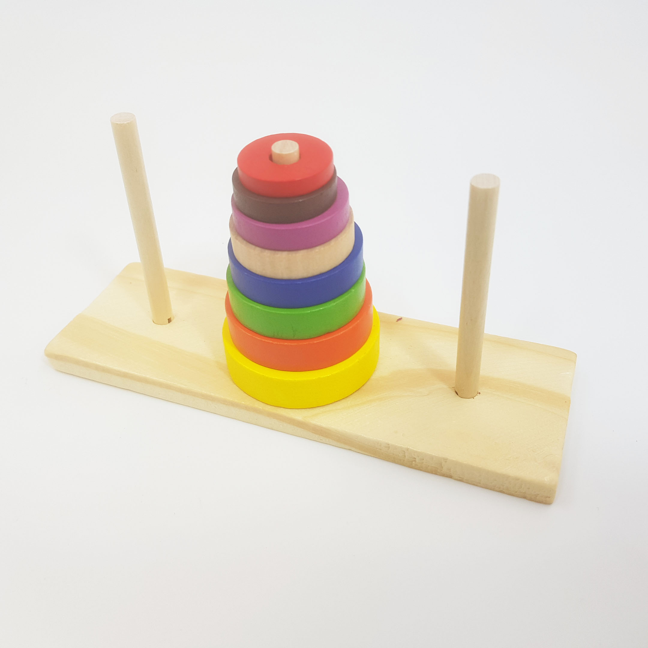 เกมแก้ปริศนาหอคอยฮานอยไม้สี 8 ชั้น