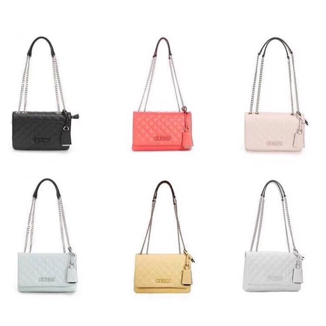 Guess elliana convertible flap over crossbody กระเป๋าสะพายจาก GUESS ดีไซน์กระเป๋าทรงทันสมัย ผลิตจากวัสดุคุณภาพดี ตัดเย็บอย่างพิถีพิถัน
