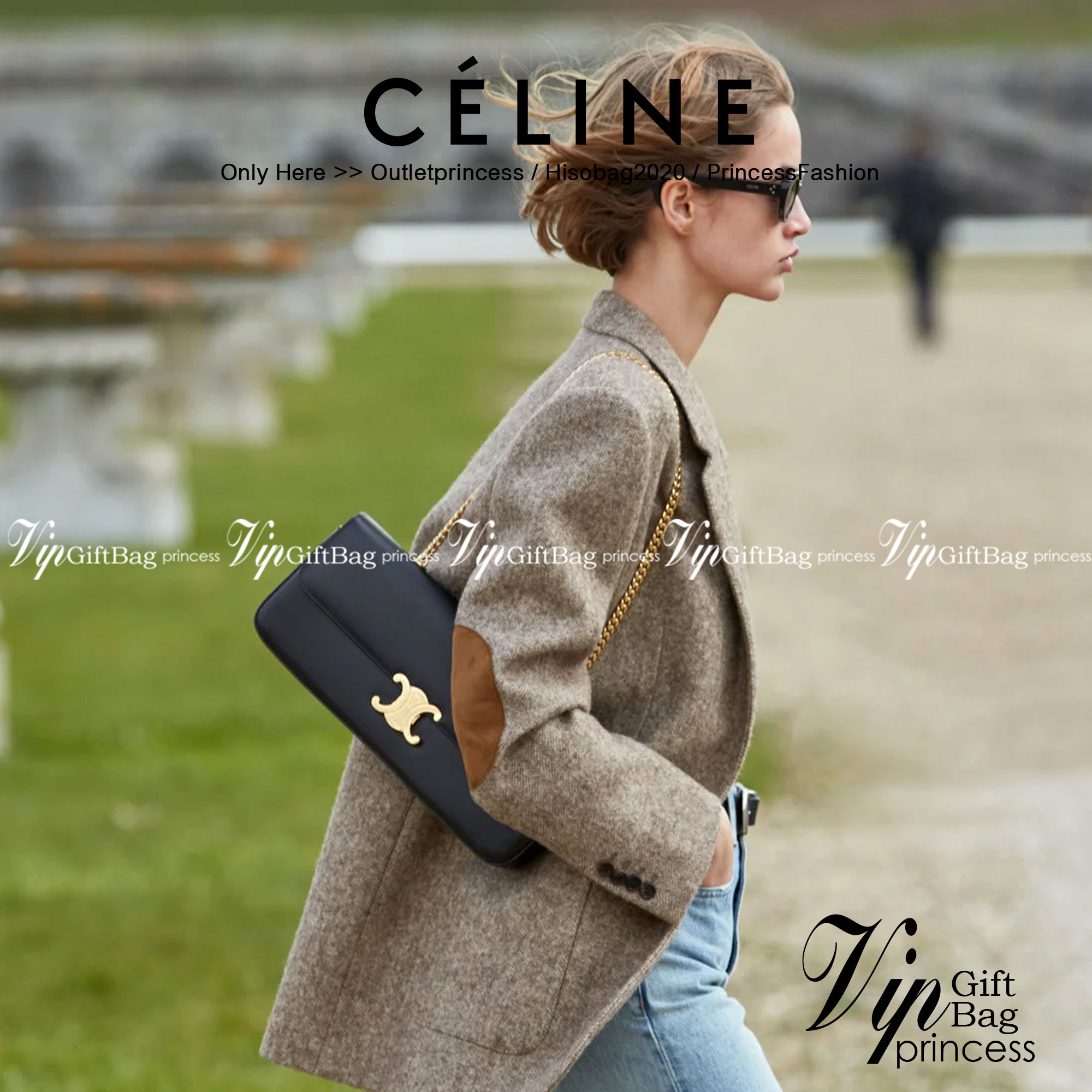 หนังแท้ CELINE CHAIN BAG TRIOMPHE IN SHINY CALFSKIN BLACK ก็ปังๆ ยาวๆ ไปเลยสิค่ะ งานหนังแท้ทั้งใบสวยหรู สวยมากกก เก๋มาก ต้องมีแล้วค่าา แบบใหม่ล่าสุด งานพึ่งเข้ามาน้อยน้าา ราคาดีไปอีก ภาพสินค้าถ่ายจากงานขายจริง ใช้งานต่างประเทศได้เลยค่าา
