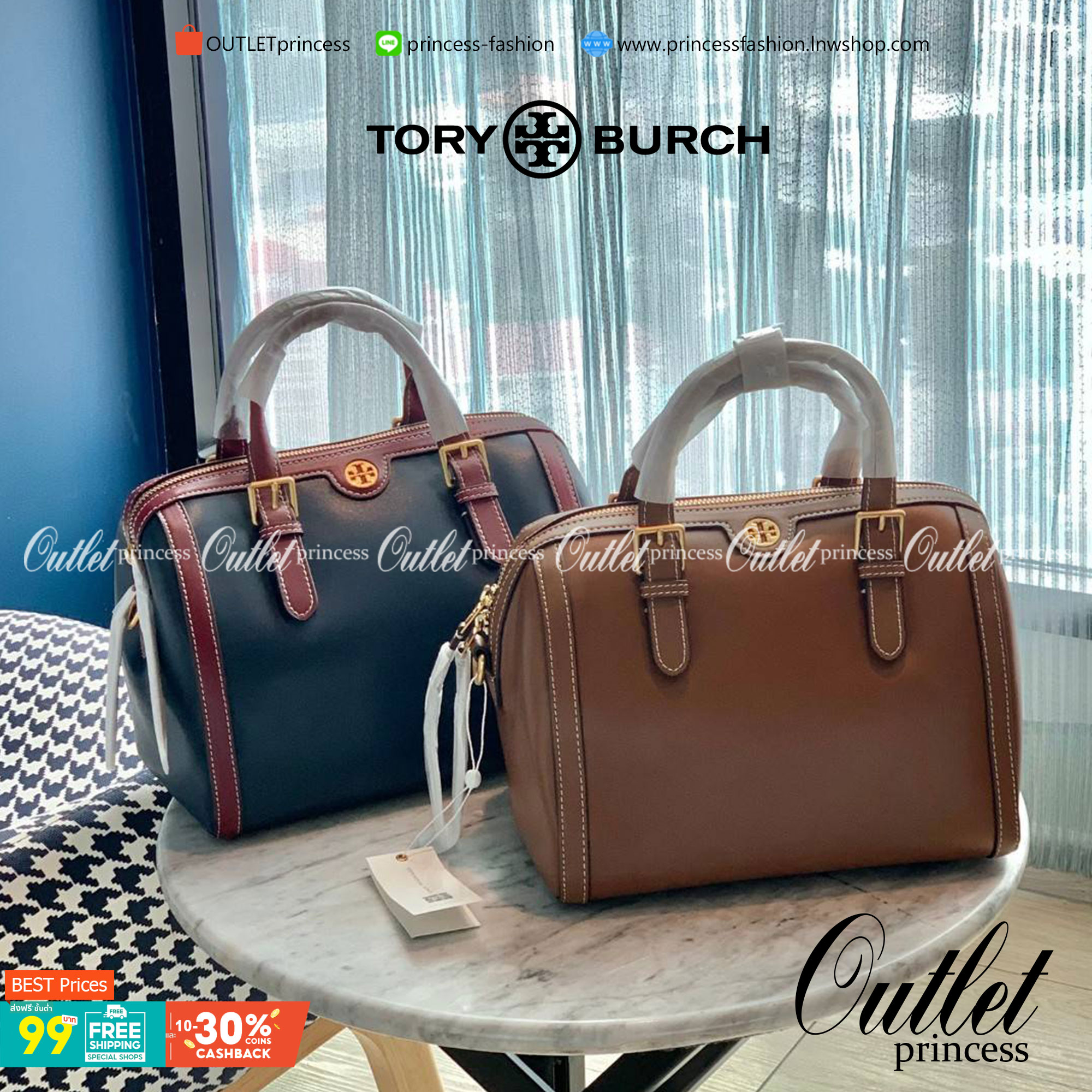 TORY BURCH T Monogram Color-block Barrel Duffle พร้อมส่งที่ไทย สวยก่อนใคร มี2ขนาด ไม่มีคือพลาดจร้าา😘 ✔️กระเป๋าทรงหมอน วัสดุหนังแท้ชั้นดีที่สุด หนังเรียบนิ่มสวย ✔️เปิดปิดกระเป๋าด้วยซิปคู่แบบมีหนังห้อย ภายในกว้างมากสำหรับไซด์นี้ หายห่ว