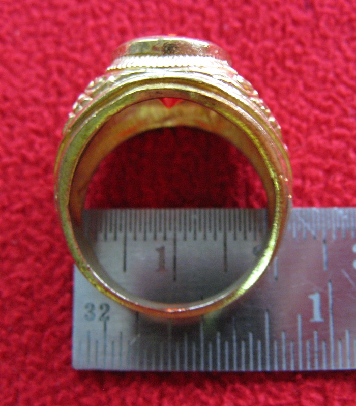 สินค้าหมดค่ะ แหวนพลอยทับทิมแดงเนื้อทองเหลือง(ราศีกรกฎ)แบบเล็กค่ะ