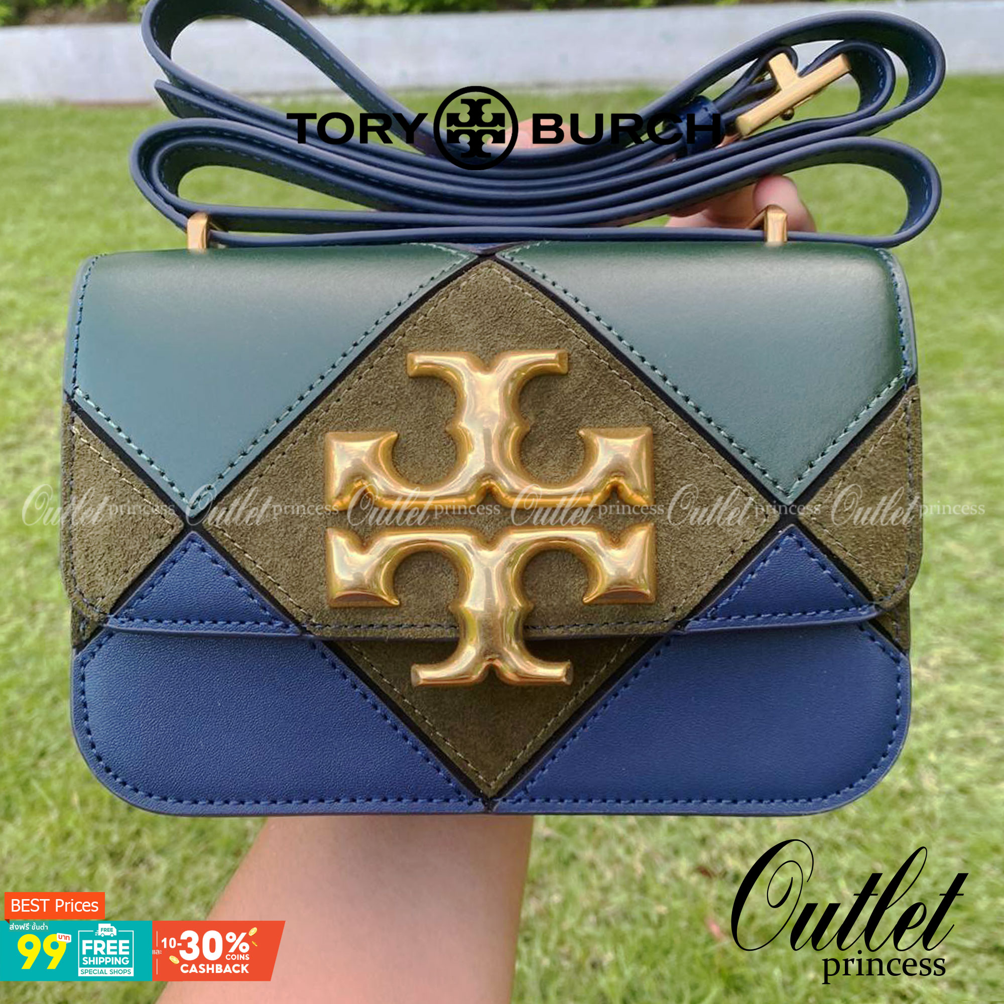 Tory Burch Eleanor Bag (รหัสรุ่น 84089) Collection ใหม่2021 ชนช็อป กระเป๋าสะพายcrossbody 💚สีเขียวเหนี่ยวทรัพย์วัสดุชั้นดี เปิดปิดด้วยแม่เหล็ก ภายในโล่งและมีช่องซิปด้านข้าง สายสะพายปรับระดัยสั้นยาวได้ตามใจชอบ รุ่นนี้สวยหรูไฮโซมาก ห้ามพลาดนะสาวๆ
