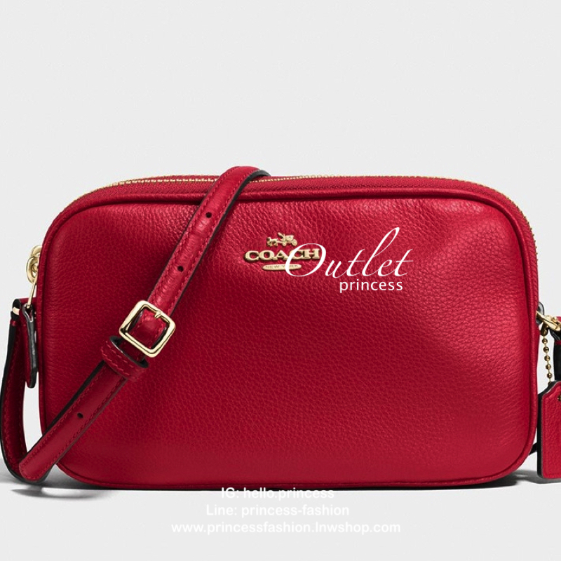 สีแดง ดำ ฟ้า COACH FACTORY OUTLET CROSSBODY POUCH IN PEBBLE LETHER BAG กระเป๋าสะพาย Crossbody วัสดุหนังแท้ลายโทโก น่าใช้มากๆ กระเป๋าแบบ 2 ซิป สามารถใส่มือถือได้ทุกรุ่น, พาสปอร์ต กระเป๋าสตางค์ใบสั้นของจำเป็นได้ครบ มีช่องเสียบบัตรให้ด้วย สายสะพายเลื่อนปรับร