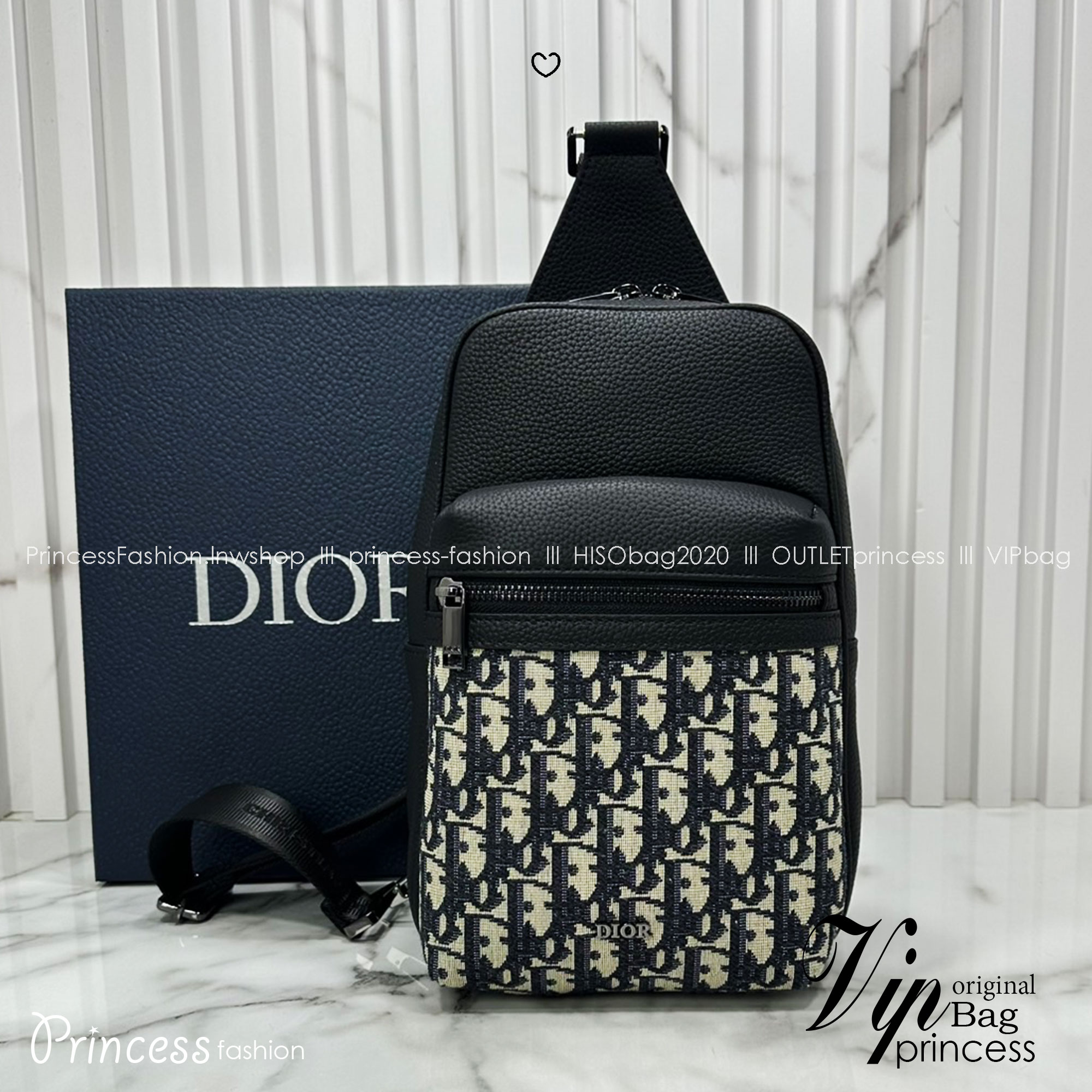 DIOR Sling Bag Rider 2.0 Oblique jacquard fabric กระเป๋าสะพายคาดอก หนังแท้ แคนวาสแท้ สง่างามเหนือกาลเวลา มีไว้ไม่มีเอาท์ ท่านชายควรมีมากค่ะ