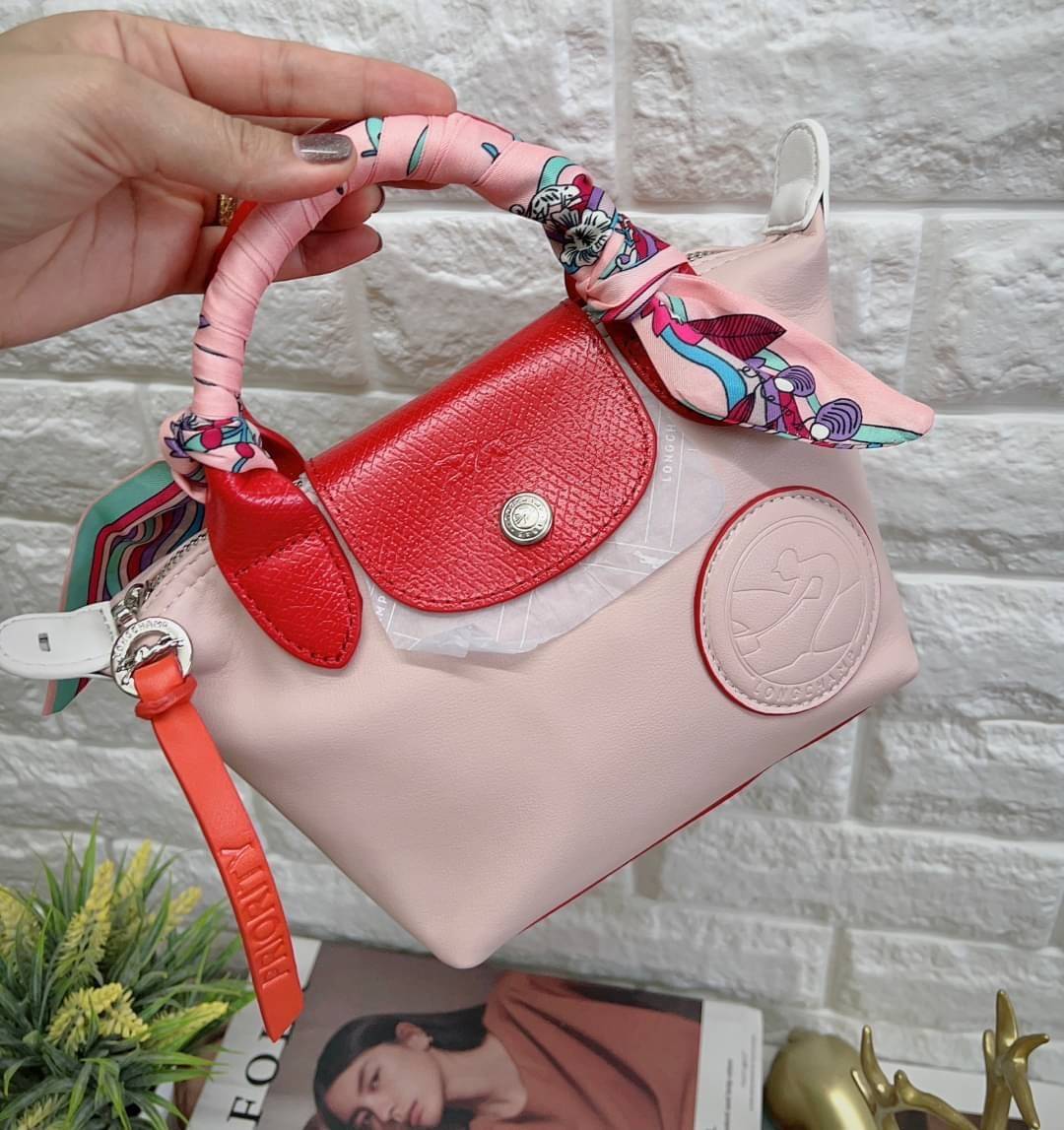 LONGCHAMP TOTE 2WAY BAG LE PLIAGE EXTRA L1500 พร้อมส่งที่ไทย กระเป๋าไซส์มินิ สีหวานละมุน ฟรีผ้าพันหู **สินค้าเกรดออริจินอล 1:1 สลับแท้ ใช้งานต่างประเทศได้