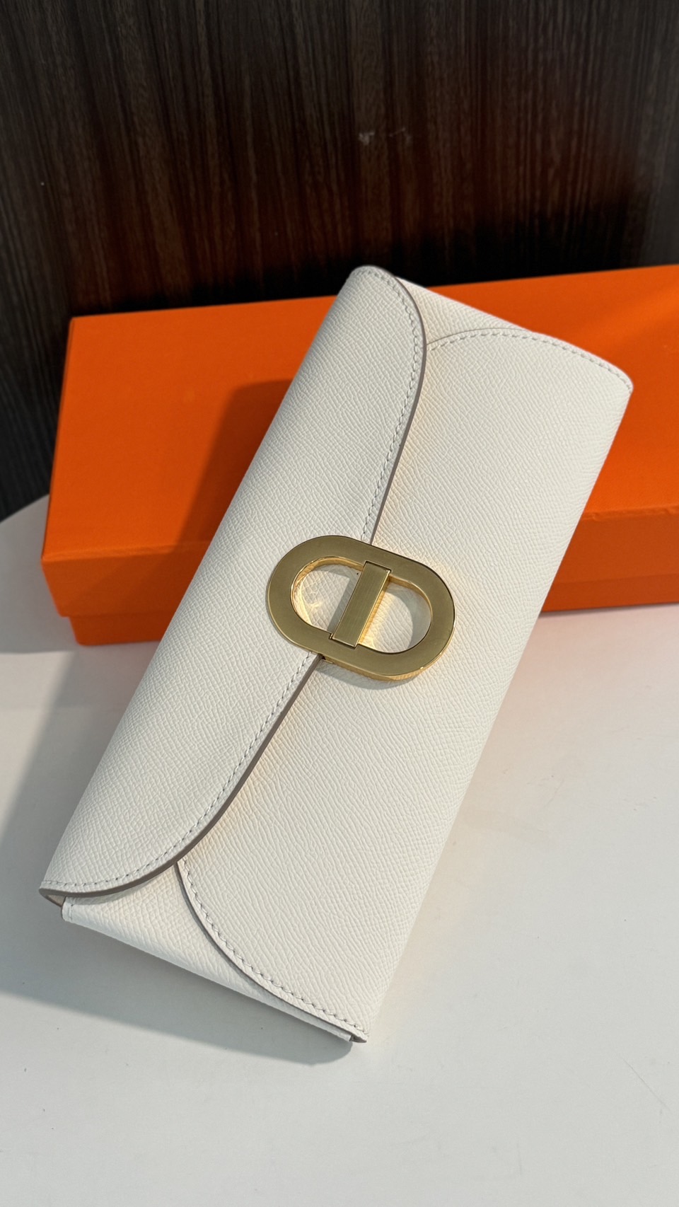 HERMES Chaine d'Ancre To Go wallet กระเป๋าถือสะพายแบรนด์หรู ดีไซส์กระเป๋าสตางค์ใบยาว Long wallet in Epsom Saddle-stitch เกรดออริ สลับแท้ 1:1 ใช้งานต่างประเทศได้
