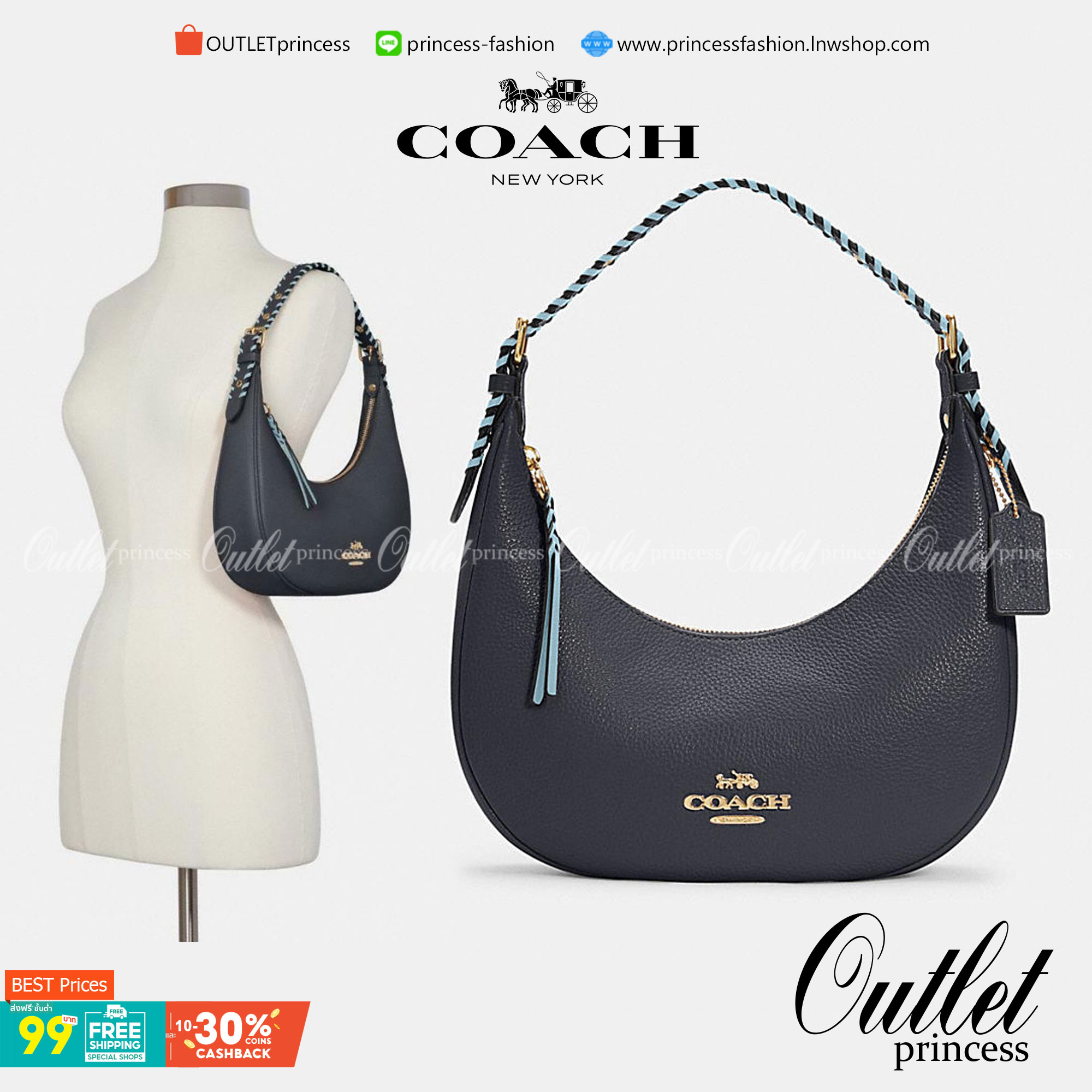 COACH BAILEY HOBO WITH WHIPSTITCH ((C4108//C1322)) พร้อมส่งที่ไทย!! สวยจริงไม่จกตาแน่นอนค่าา กระเป๋าทรงโค้ง ใช้แบบหิ้วหรือคล้องไหล่ก็ดูดี ใช้วัสดุหนังแท้ชั้นดี หนังสวยมากๆค่ะ ด้านหน้าใช้อะไหล่แบรนด์ตัวใหญ่ หรู ดูสะดุดตามีเดียว