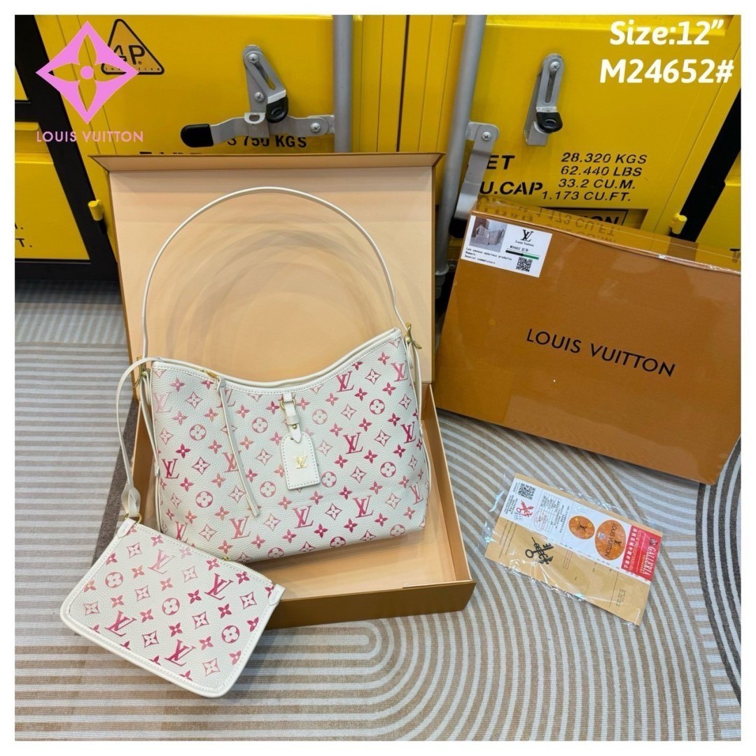 LV CarryAll PM Monogram Print Pink Gradient “watercolor” กระเป๋าสะพายทรงโท้ทรุ่นลิมิเต็ด โทนสีชมพูหวานต้อนรับเดือนแห่งความรัก พิมพ์ลายโมโนแกรมแบบไล่สีสไตส์สีน้ำ