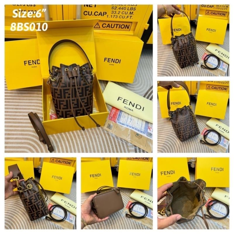 FENDI Mini MonTresor Bucket Bag กระเป๋าสะพายทรงขนมจีบรุ่นยอดนิยม ไซส์มินิน่ารักน่าใช้มาก ดีไซน์สวยอยู่ทรง