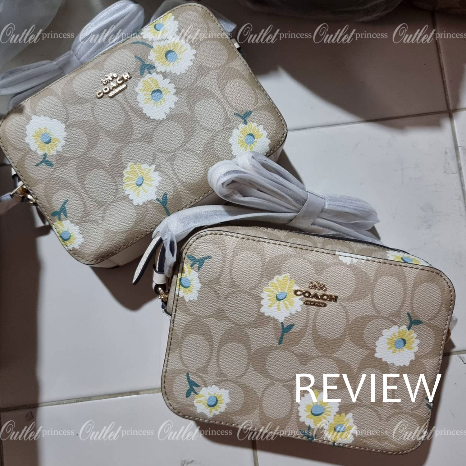 ของแท้ 💯% 】COACH C3354 MINI CAMERA BAG IN SIGNATURE CANVAS WITH DAISY PRINT คอลเลคชั่นใหม่ เอาใจสายหวาน