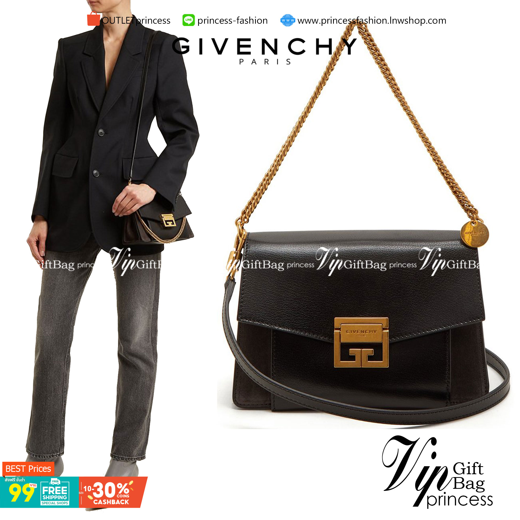 VIP 】หนังแท้ Givenchy GV3 Bag 9” สวยหรู ดูเป็นคนมีเทสดีเลยค่าา ดีไซน์คือสวยมีคลาส มีระดับสุดๆ พร้อมสายโซ่อะไหล่ทอง ละมุนตามากค่าา รุ่นนี้ขายดีมาก ได้มาน้อยด้วยนะคะ สาวๆ รีบจับจอง อย่าคิดนาน ราคานี้กับคุณภาพถือว่าคับแก้วมั๊กมากกกก ไม่ซื้อทนไหว ^^