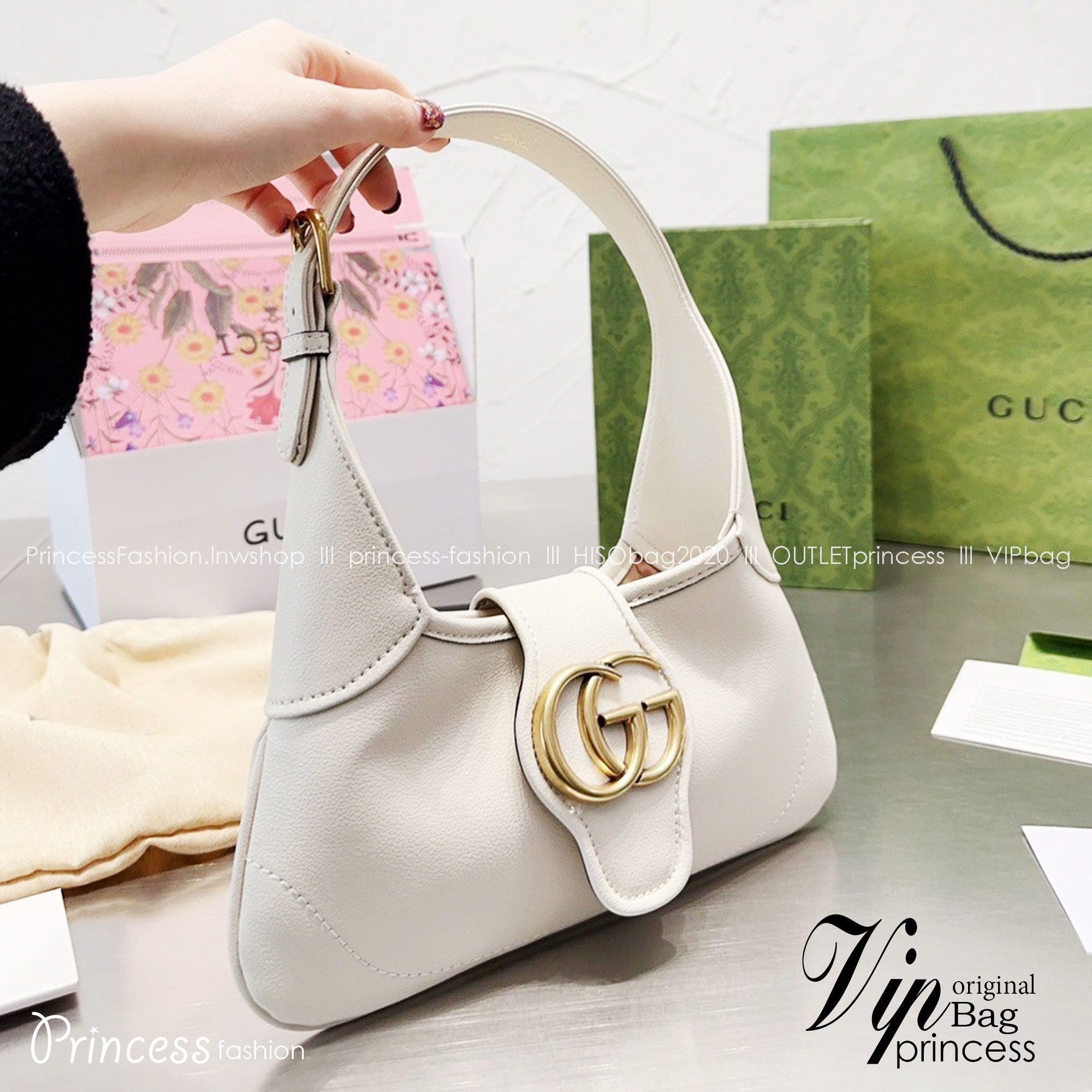 GUCCI Aphrodite small shoulder bag / GG shoulder bag / GUCCI BAG พร้อมส่ง 4 สี กระเป๋าสะพายไหล่ โดดเด่นด้วยโลโก้ใหญ่อะไหล่ทอง งานหนังเต็มใบ ผสานดีไซน์ของความคลาสสิคได้อย่างลงตัว