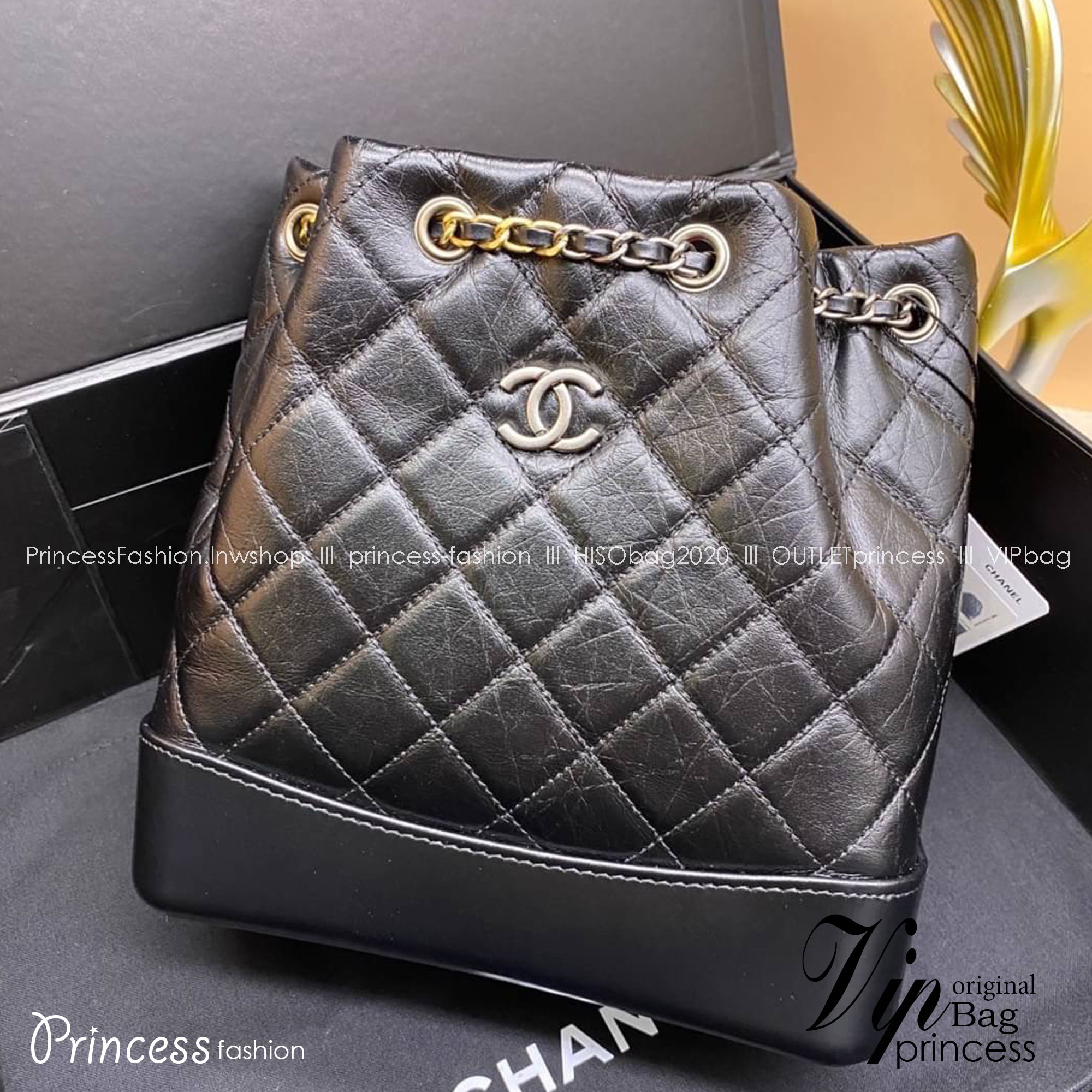 Chanel gabrielle backpack เกรดออริ 1:1 ใช้งาน ตปท ได้ กระเป๋าเป้ ดีไซน์หรูคลาสสิค สายสะพายในตัวรูดปากกระเป๋าเก็บทรงได้