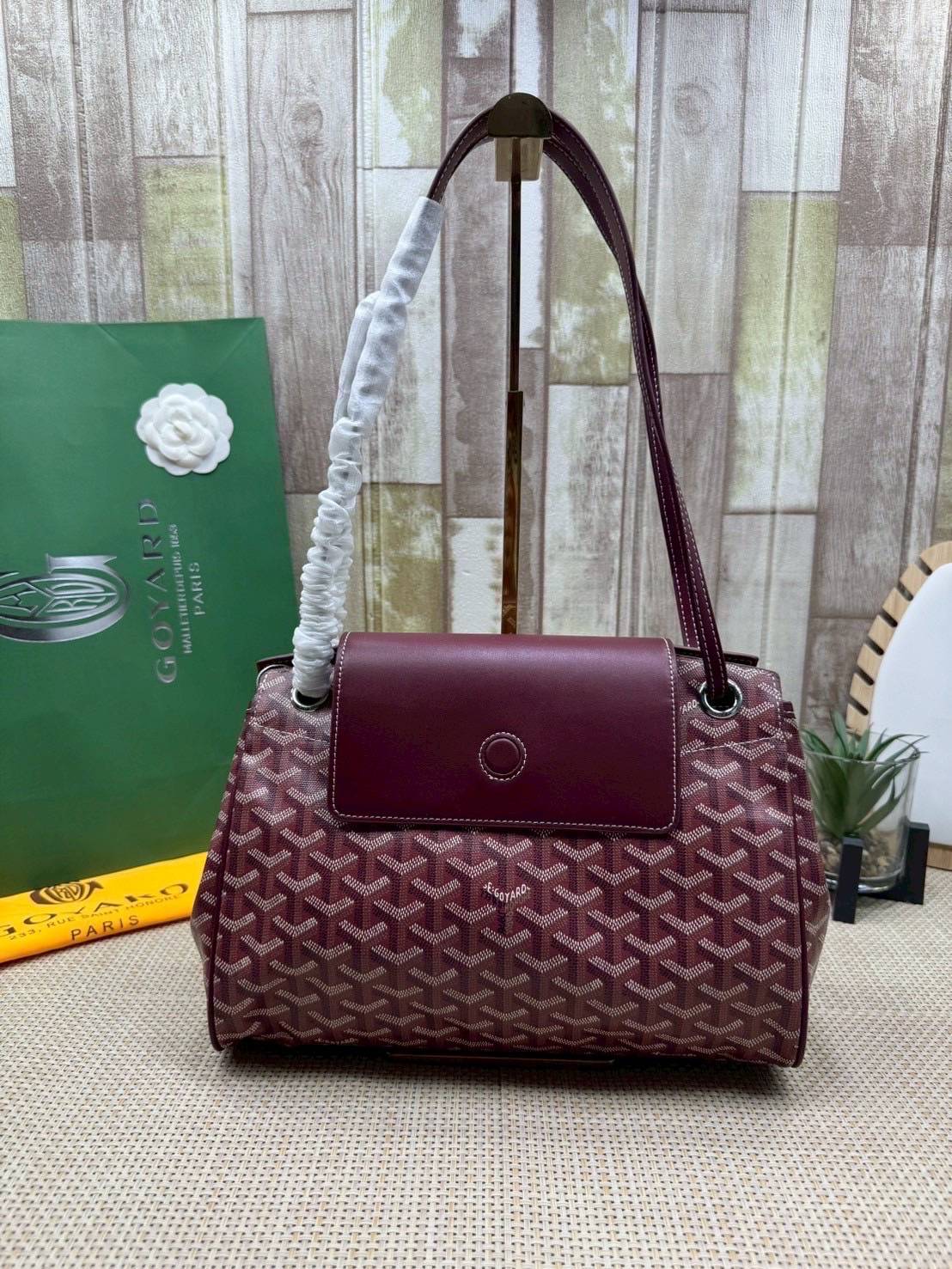 ORI หนังแท้ | GOYARD Rouette Souple Bag 30cm กระเป๋าสะพายแบรนด์หรูสัญชาติฝรั่งเศส สะท้อนถึงความเบา ความยืดหยุ่น คือการแสดงออกถึงแก่นแท้ของโมดูลาร์ของ Maison