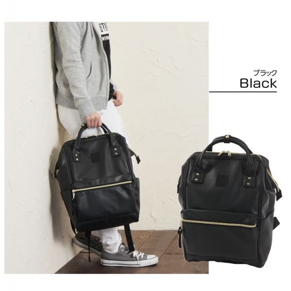 รุ่น คลาสสิก Anello Classic Polyurethane Leather Rucksack เป้อเนลโล ทำจาก PU Leather ทั้งใบ ดูแลทำความสะอาดง่าย น้ำหนักเบา สวยน่ารักดูดีค่ะ รุ่นนี้เป็นขนาดคลาสสิก (regular) สายสะพายแข็งแรง ด้านในบุผ้าอย่างดีค่ะ ด้านหลังและสายสะพายมีฟองน้ำช่วยซับพอร์ตไม่เจ