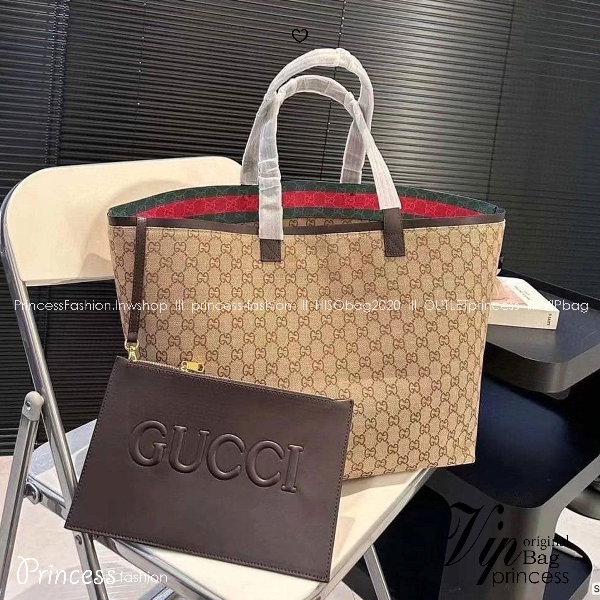 GUCCI Totissima medium tote bag กระเป๋าสะพายทรงโท้ทใบใหญ่รุ่นใหม่ สีน้ำตาลสวยงามเป็นเอกลักษณ์ งานสวยหรูคลาสสิคไม่มีเอ้าท์ ภายในโล่งกว้างและจุมาก
