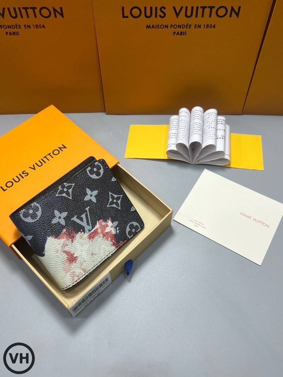ORI หนังแท้ | LV Multiple Wallet / LV Short Wallet / LV Damier Graphite Wallet กระเป๋าสตางค์ใบสั้น กระเป๋าสตางค์ผู้ชาย