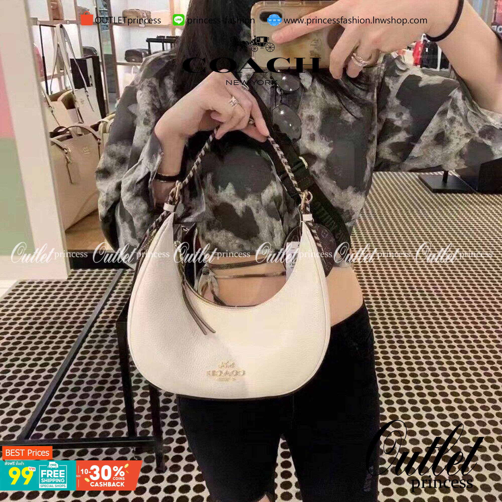 COACH C4108 BAILEY HOBO WITH WHIPSTITCH BEST SELLER ต้องมา!! กระเป๋าทรงโฮโบ ดีไซน์หรูหรา แมชท์ง่ายกับทุกไลฟ์สไตล์ วัสดุหนัง pepble หนังนิ่มสวย เปิด-ปิดด้วยซิปรูดใช้งานง่าย ภายในโล่งกว้าง สายคล้องสะพายไหล่ มีดีเทลน่ารักน่าใช้ ใช้งานสะดวกและง่ายต่อการใช้ชีว