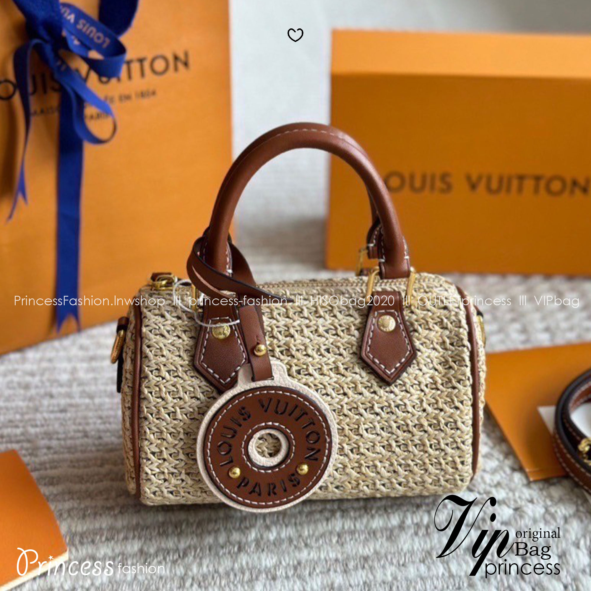 LV Nano Speedy Raffia bag กระเป๋าสานไซส์มินิ ดีไซน์ใหม่สุดเอ็กซ์คลูซีฟจากเส้นใยถักแบบโครเชต์ พร้อมสายสะพาย ใช้ในวันสบายๆ ผ่อนคลาย เรียบหรูดูมีสไตส์