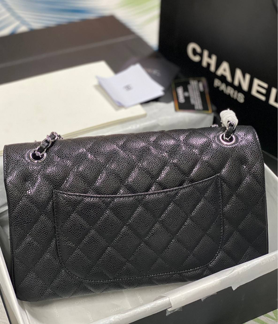 CHANEL LARGE CLASSIC JUMBO HANDBAG 30cm พร้อมส่งที่ไทย Lambskin & Grained Calfskin