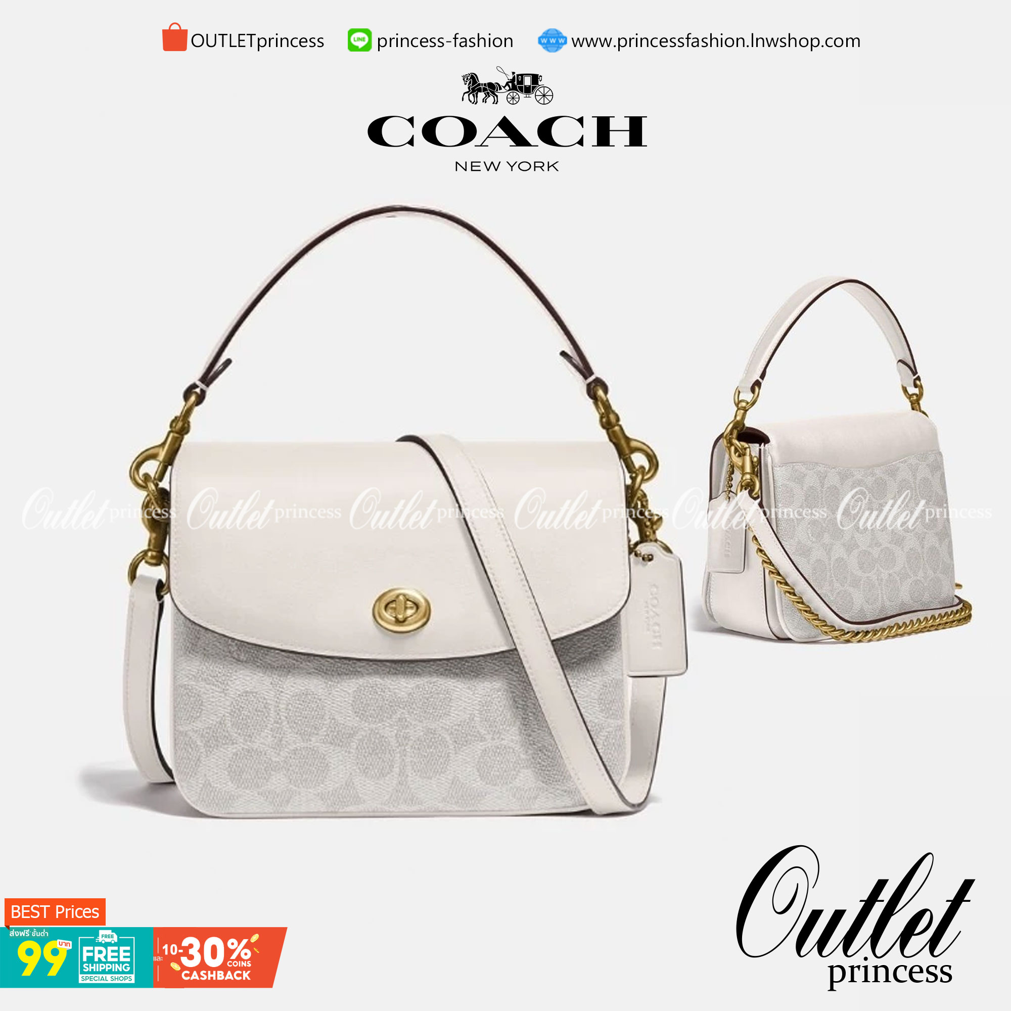 3สาย Coach 89089 Cassie Crossbody 19 In Signature Canvas เรียบหรู ดูดี ต้องไอเท็มนี้เลยจ้า กระเป๋าถือ/สะพายข้าง สุดพิเศษ!! มีสายมาให้ถึง 3 แบบ!! สลับใช้แมทช์ตามสไตล์ได้เลย วัสดุหนังแคนวาสสลับหนังเรียบ เปิด-ปิดด้วยตัวบิดล็อค ภายในแบ่งสัดส่วนอย่างดี ใส่ของไ