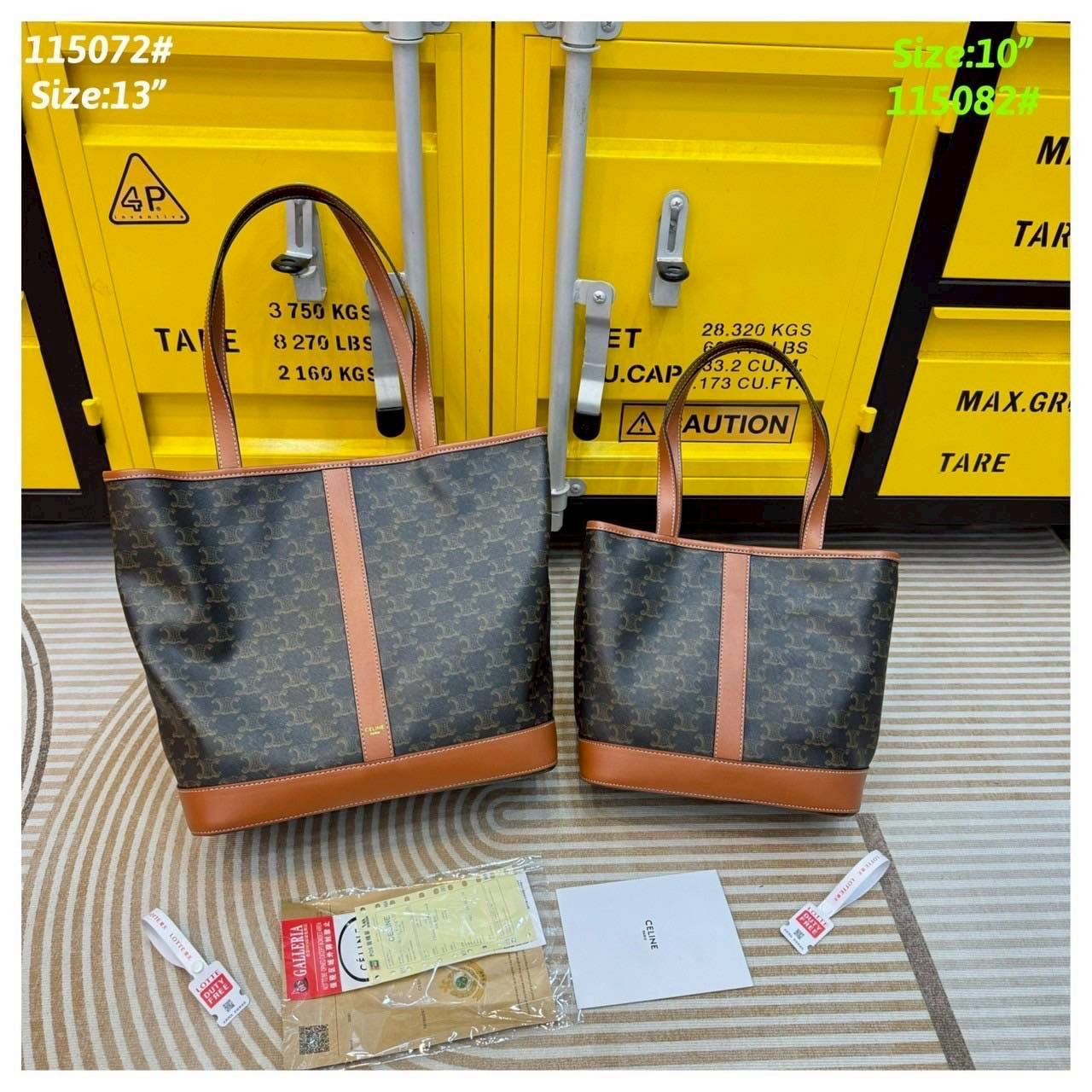 Celine Cabas In Triomphe canvas and leather / Celine Tote Bag กระเป๋าสะพายทรงโท้ทใบใหญ่ รุ่นยอดนิยม งานสวยหรูคลาสสิคไม่มีเอ้าท์ ภายในโล่งกว้าง