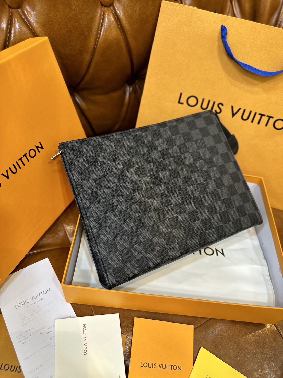 LV Pochette Voyage MM / LV Clutch กระเป๋าถือทรงคลัช ทรงพอช เกรดออริ สลับแท้ 1:1 ใช้ต่างประเทศได้ ใช้ได้ทั้งชายหญิง