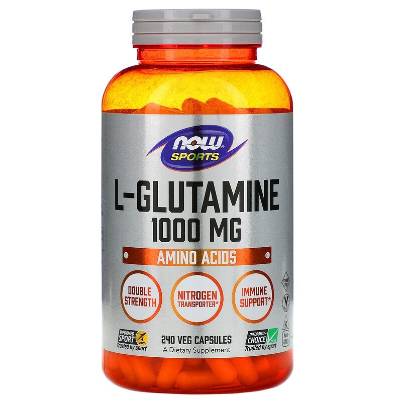 ส่งฟรีลงทะเบียนมีพร้อมส่งค่ะ Now Foods Sports L-Glutamine 1,000 mg 240 Veg Capsules