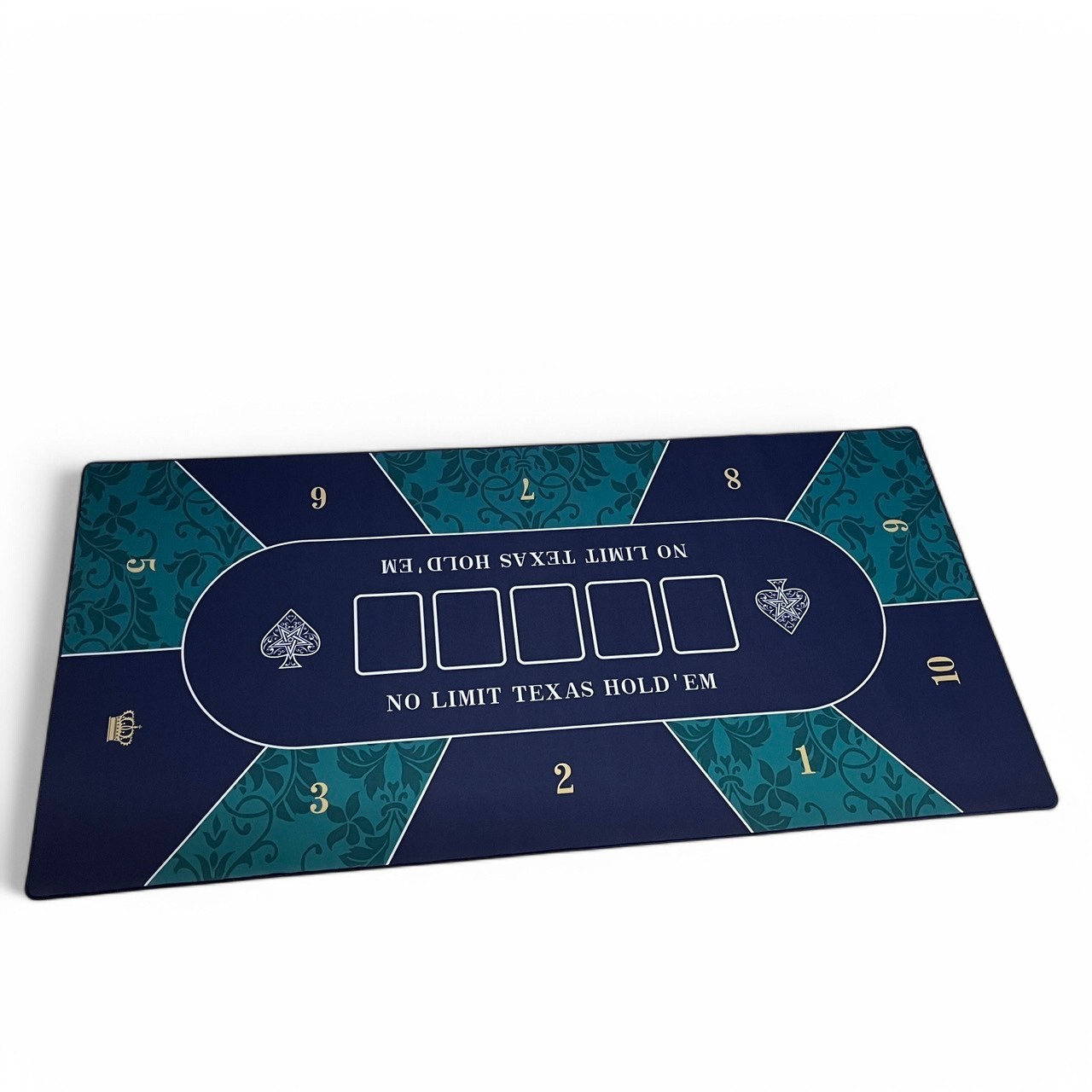 ผ้าปูโป๊กเกอร์ (Poker Mat)สีเขียวลายดอกไม้และสีน้ำเงิน