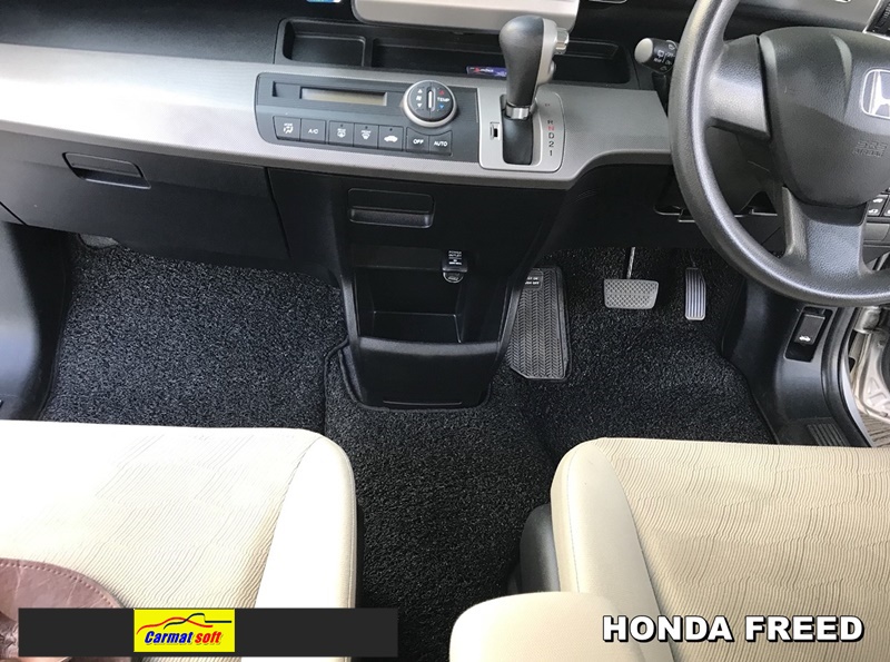 พรมดักฝุ่นไวนิลHONDA FREED สีดำ เข้ารูป8ชิ้น